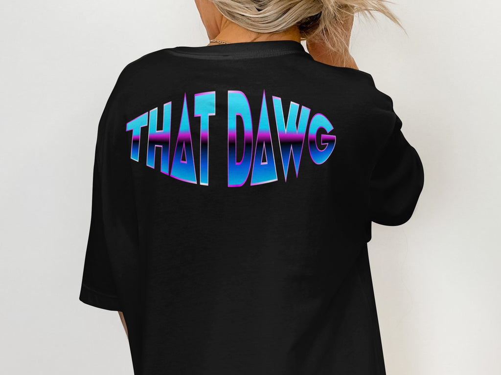 THAT DAWG Black Blue Gradient Text Design Shirt product