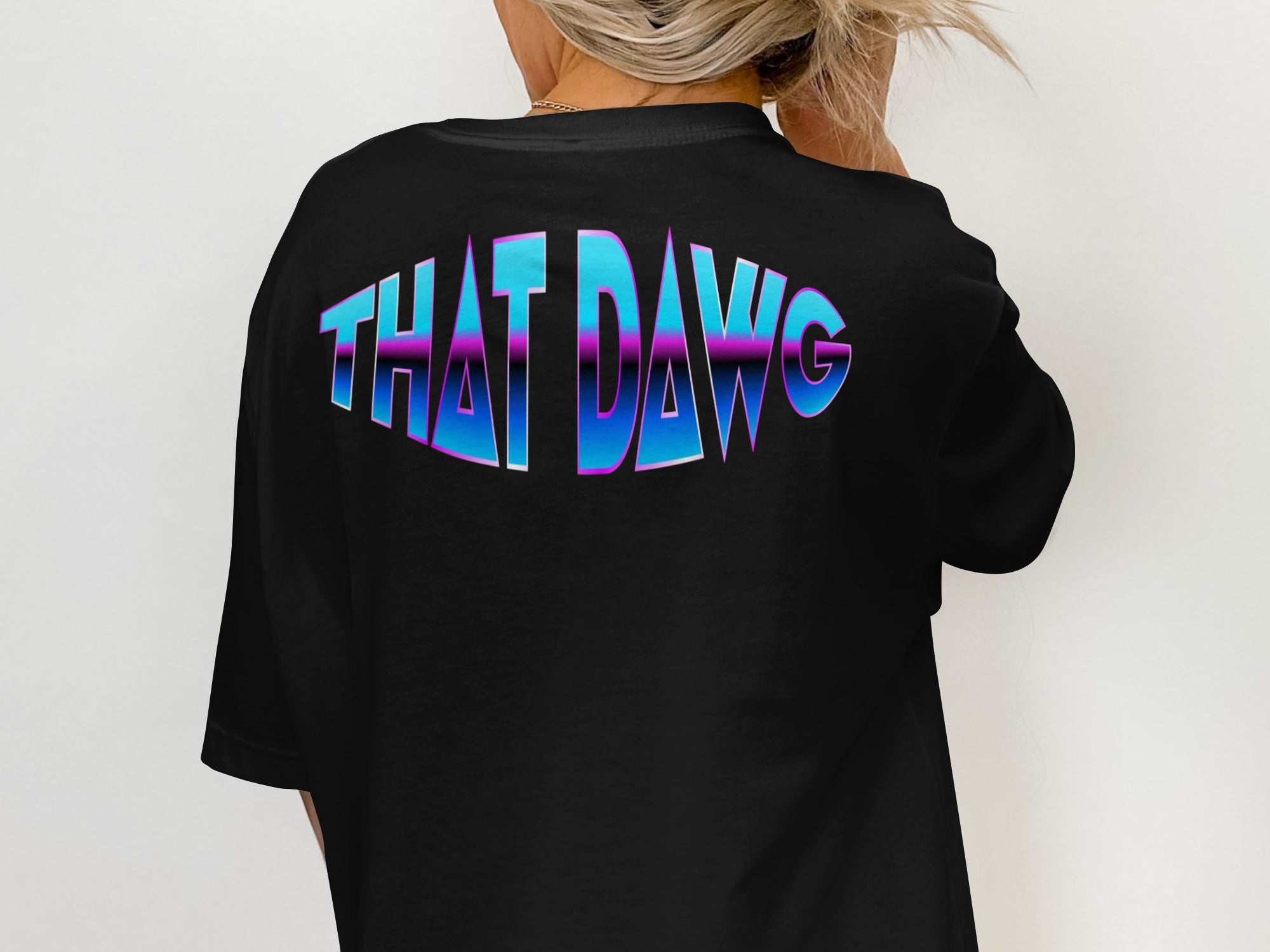 THAT DAWG Black Blue Gradient Text Design Shirt product