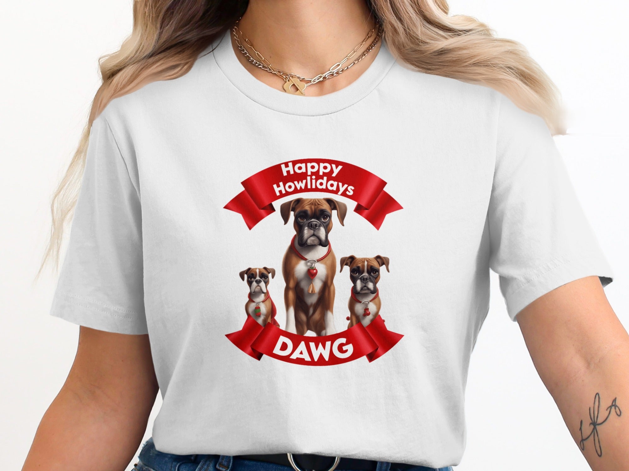 Happy Howlidays Dawg with Three Cute Doggies Shirt