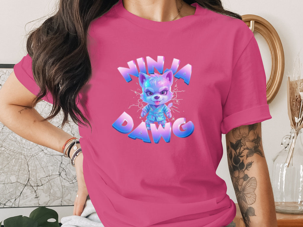 Ninja Dawg Graphic Tee Shirt Funny Dog Lover Product