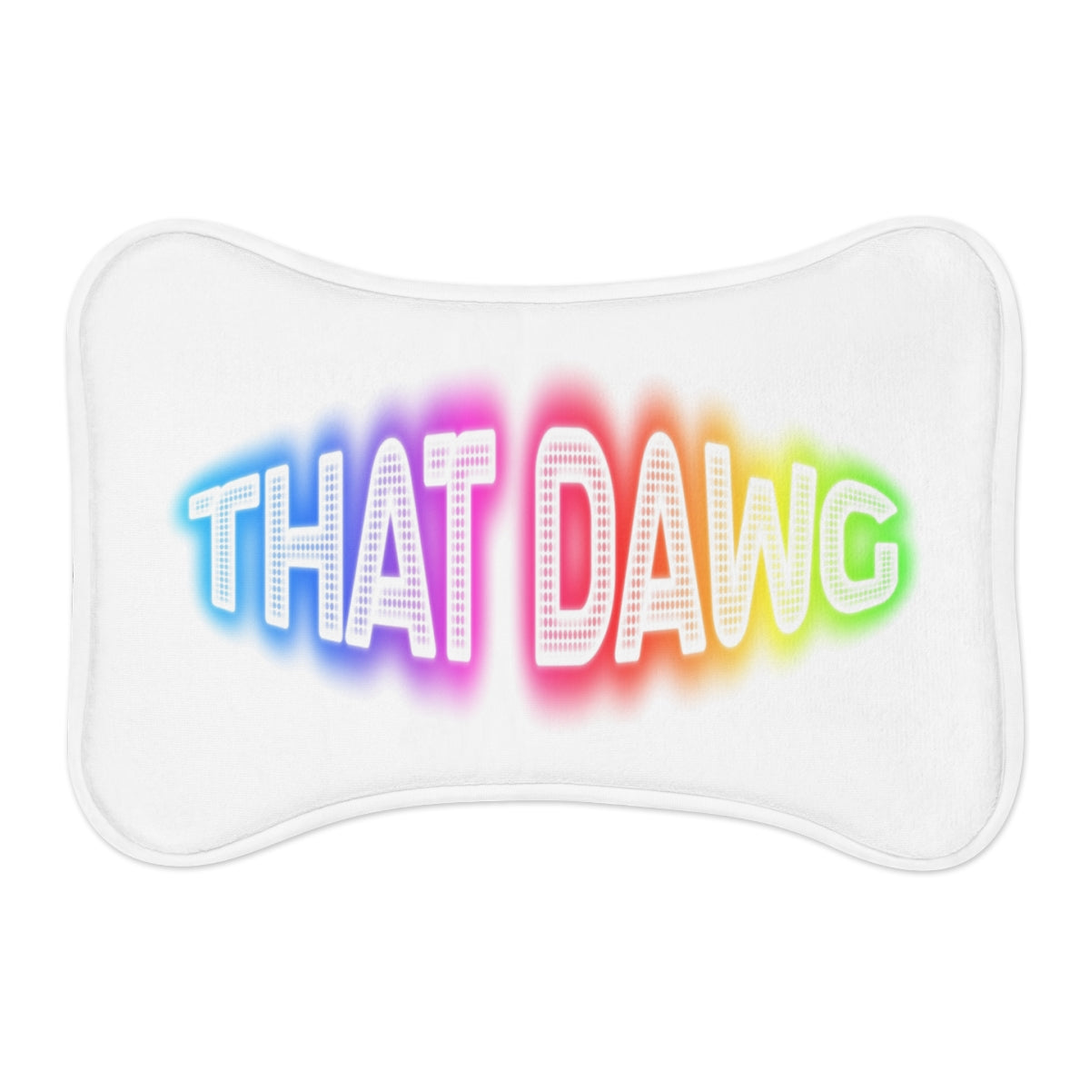 THAT DAWG Gradient Neon Text Design Pillow
