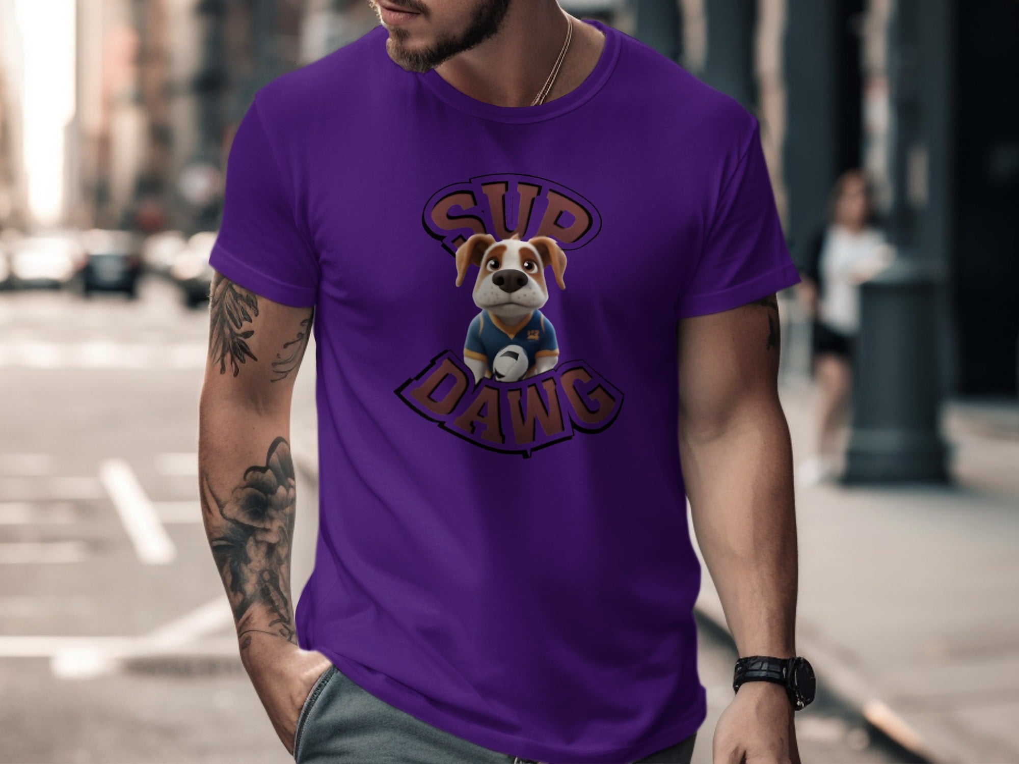 Purple Shirt with Sip Dawg Design for Men Casual Wear