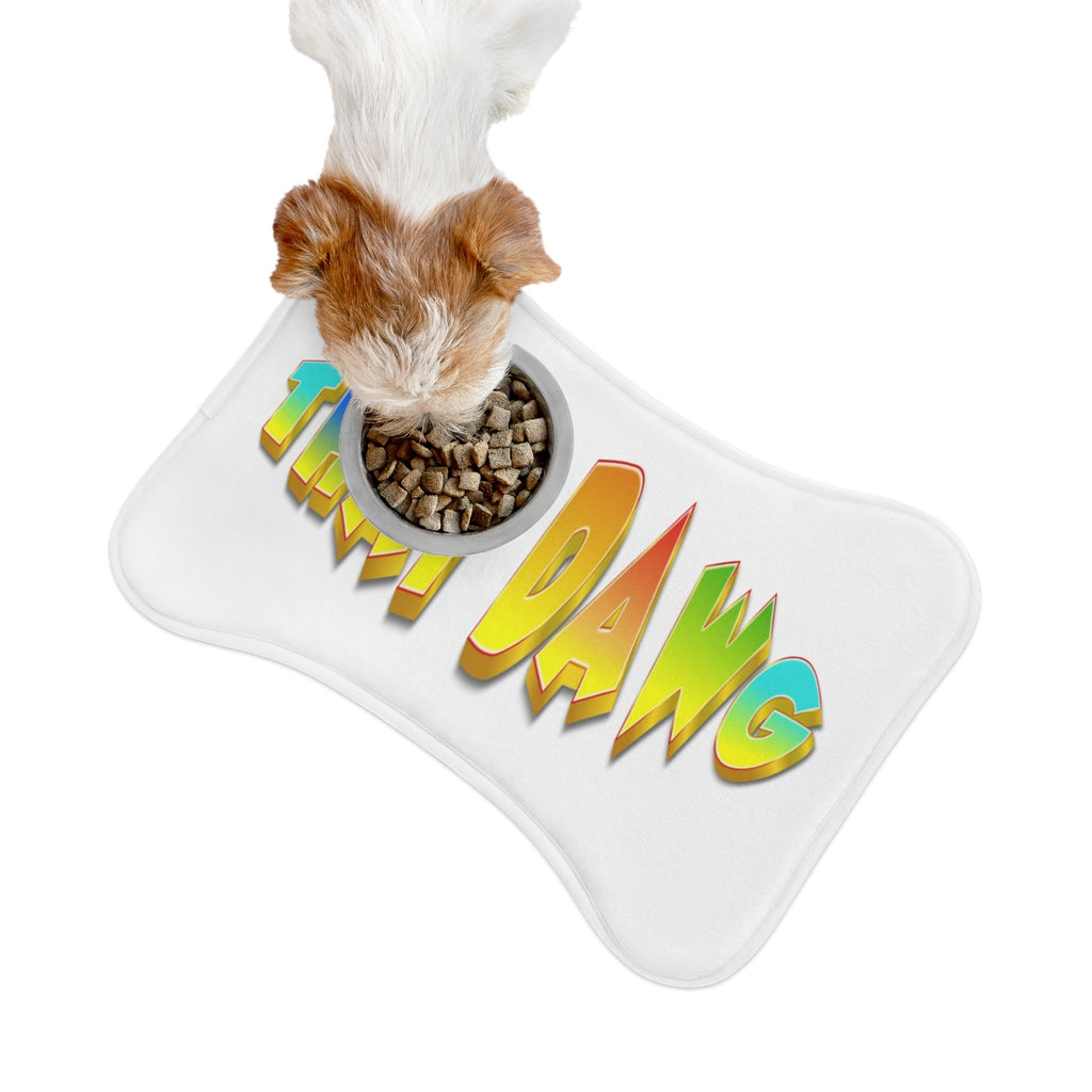 Colorful Text Design Dog Food Bowl Placemat