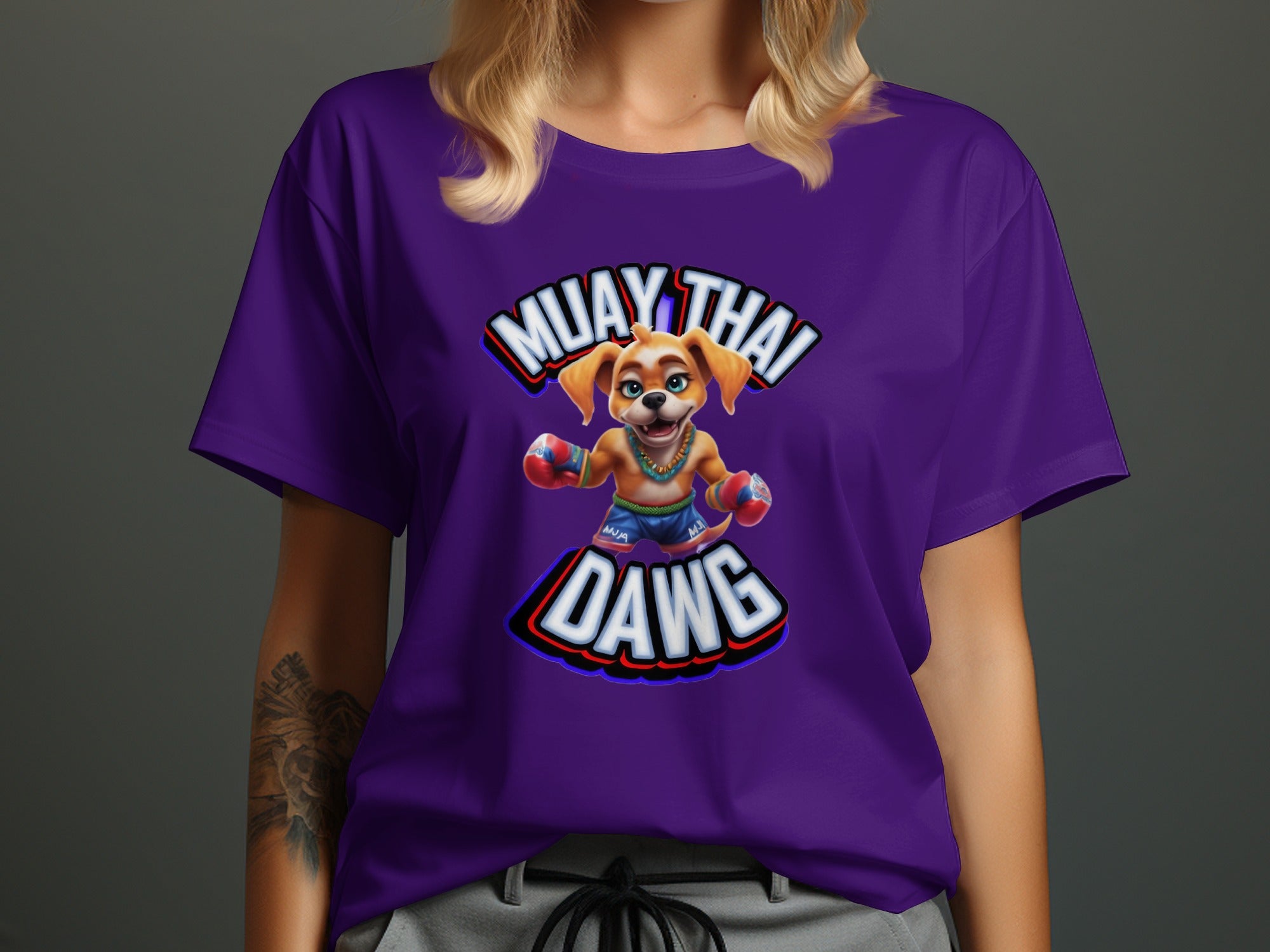 Muay Thai Dawg Colorful Sports Inspired Shirt