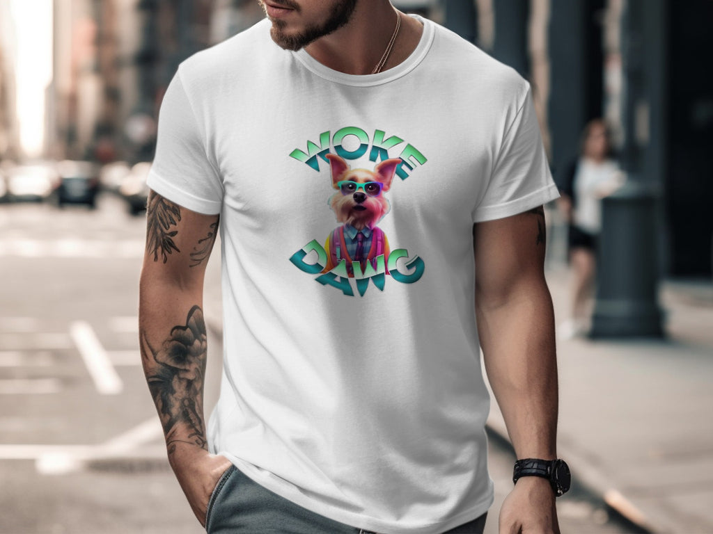 Woke Dawg Graphic Printed on Casual Unisex T-Shirt