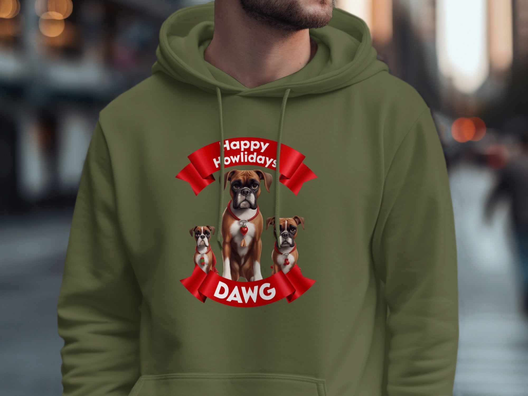 Happy Holidays Dawg Festive Hoodie for Dog Lovers