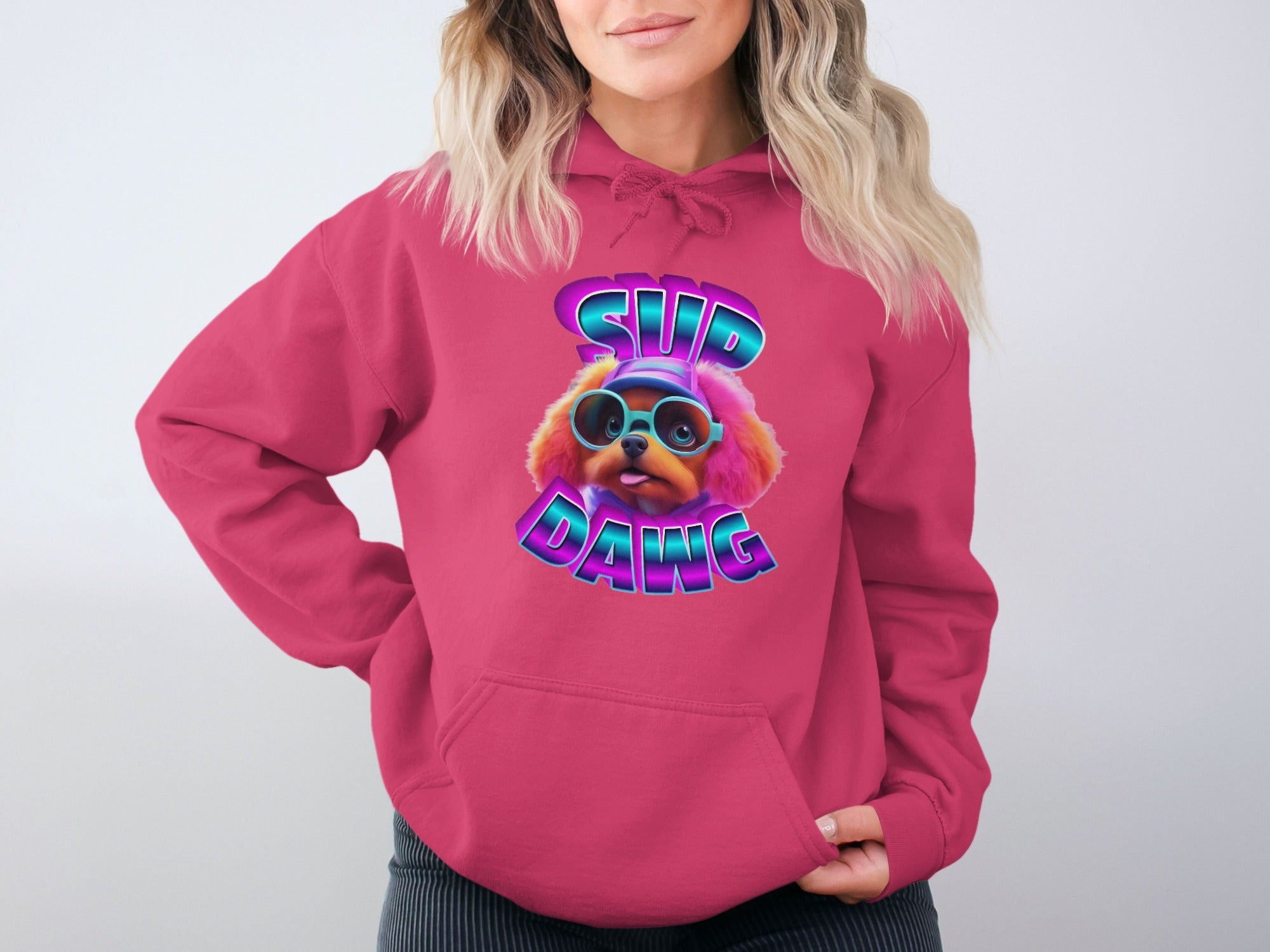 Sup Dawg Hoodie Funny Dog Cool Sunglasses Graphic product type