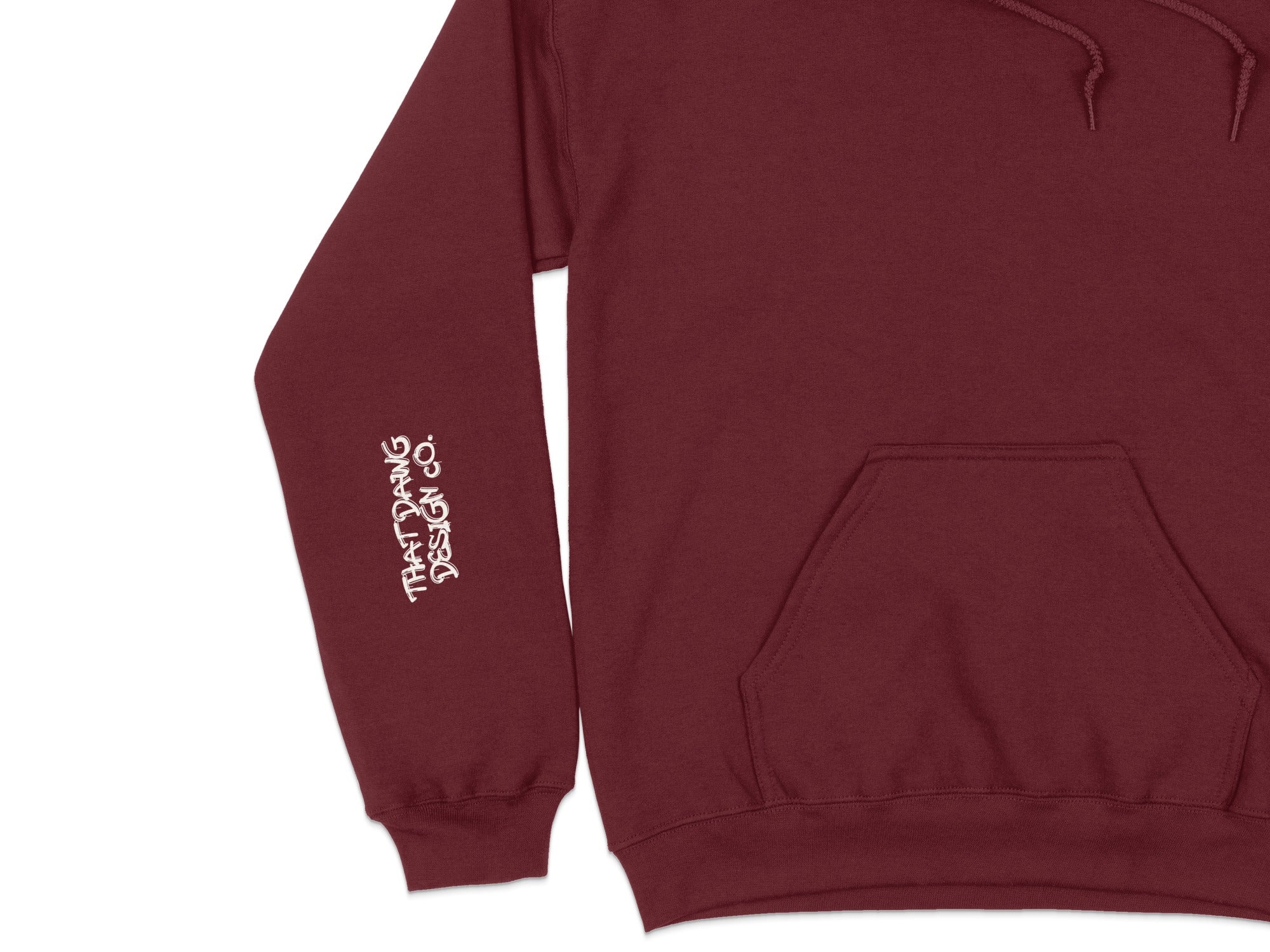 Dark Red Hoodie With Signature Design Print Product