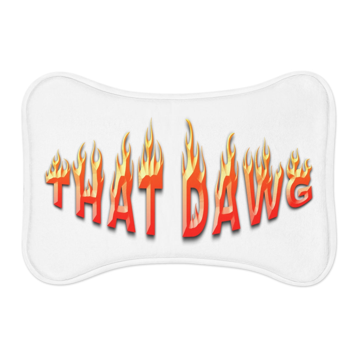 That Dawg Text Print with Flame Letters Pillow
