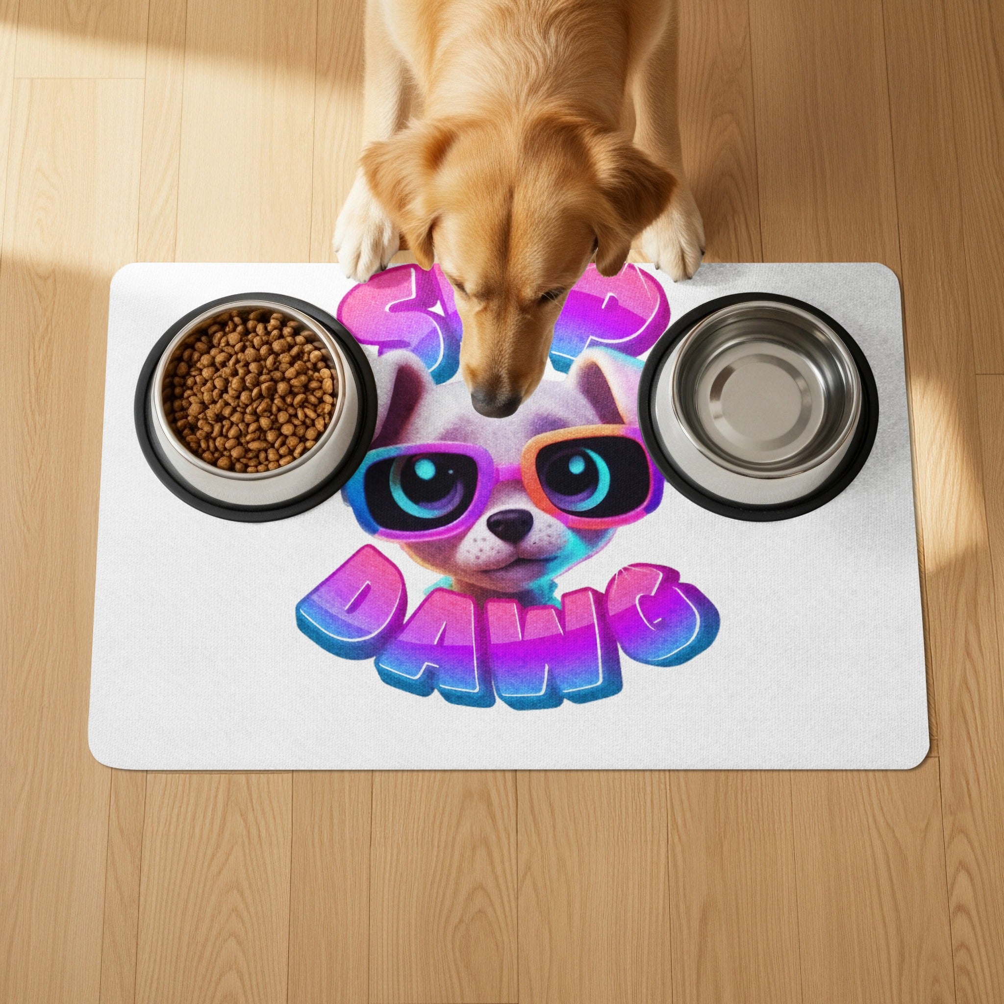 Cool Dog Graphic with Sunglasses Feeding Mat product