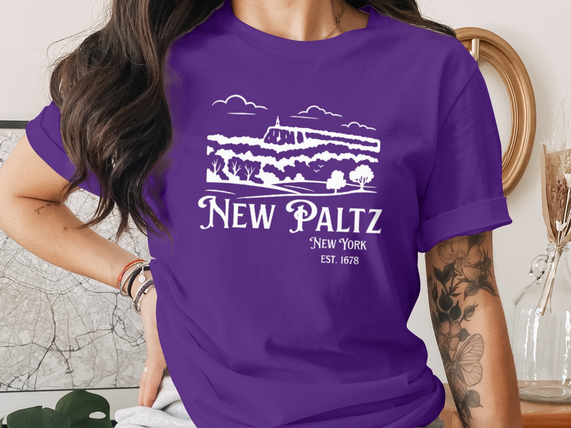 New Paltz New York Est 1678 Scenic Graphic Tee