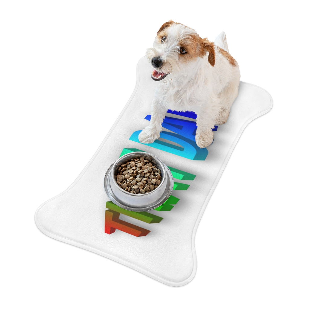 Colorful 3D Text Design Pet Feeding Mat Product