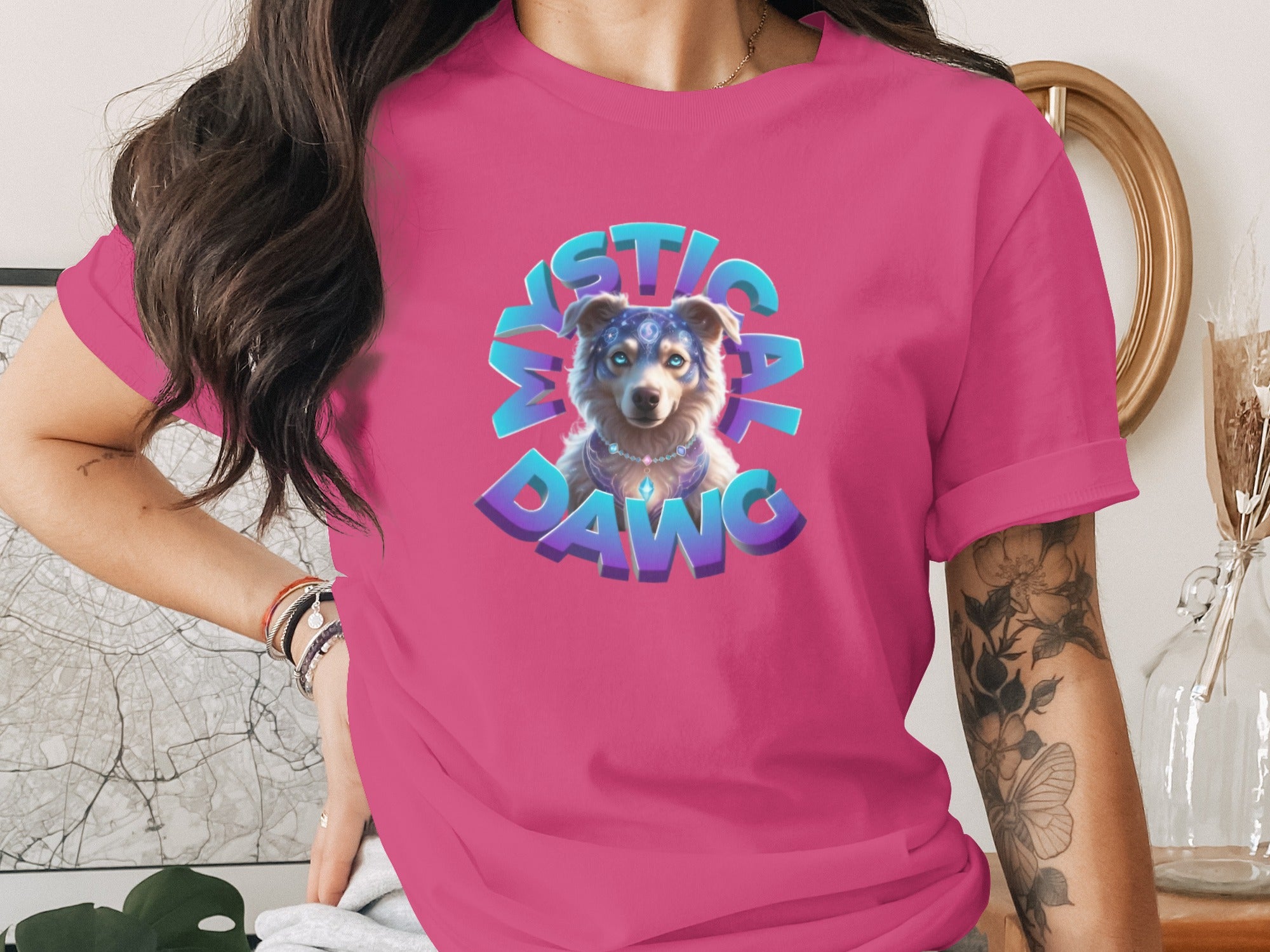 Mystical Dawg Graphic T-Shirt Colorful Fun product
