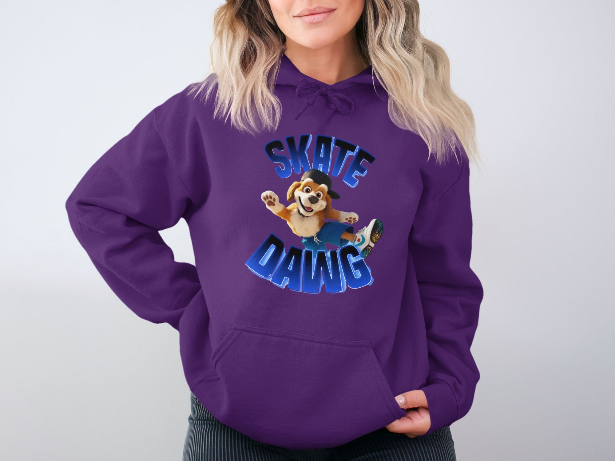 Skate Dawg Graphic Print Hooded Sweatshirt Pullover