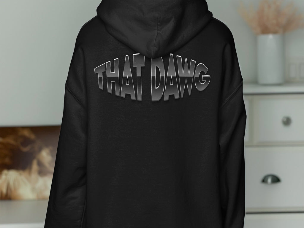 Stylish Hoodie with Bold THAAT DAWG Print for Cool Product Type