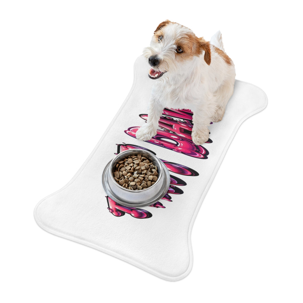 Personalized Pet Food Mat with Cute Dog Design