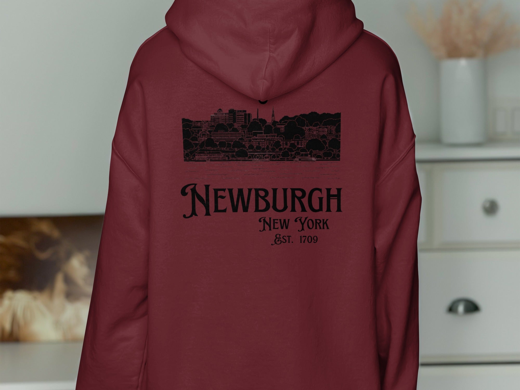 Newburgh New York Est 1709 Printed Hoodie