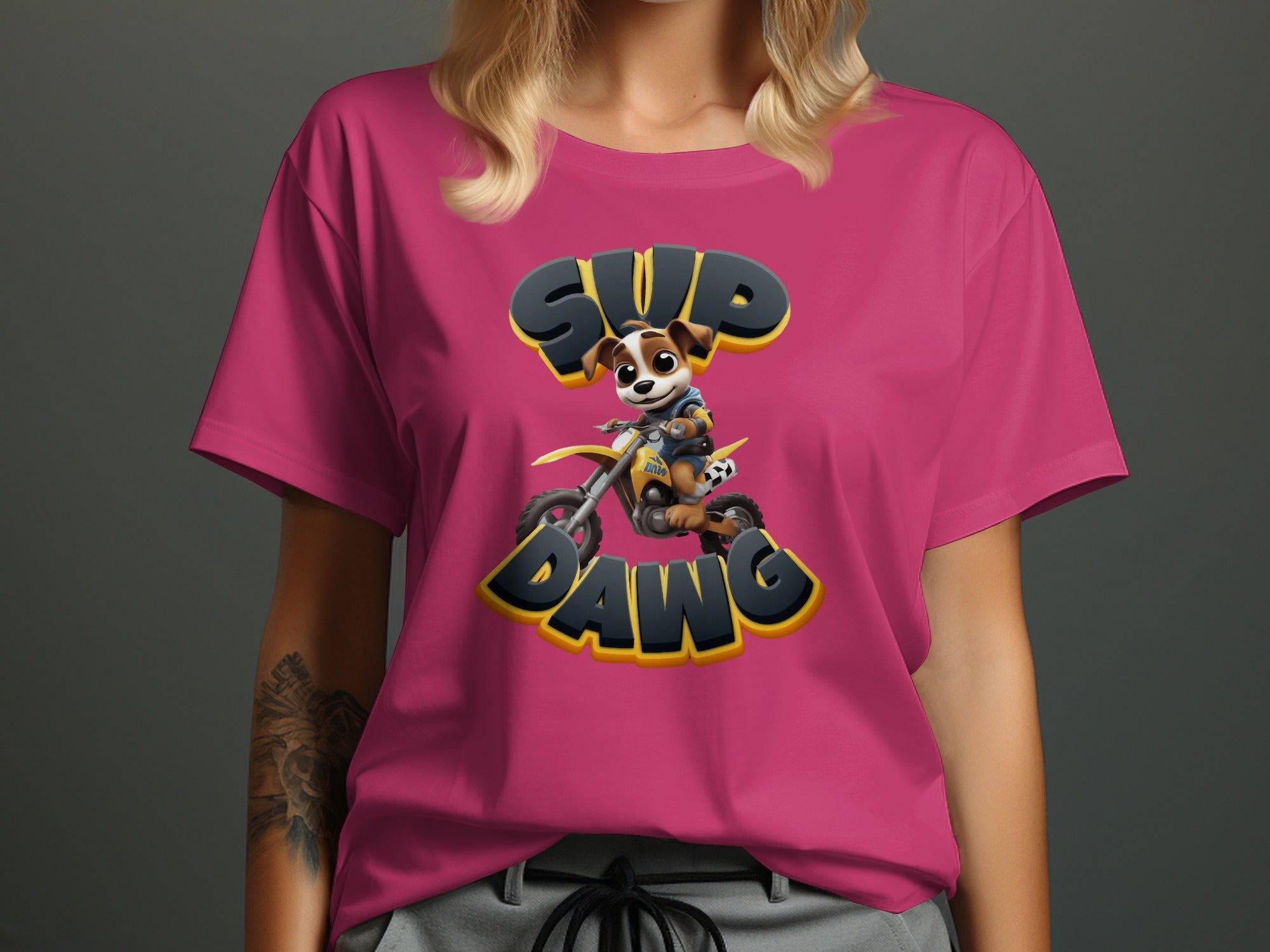 Sup Dawg Graphic Animal Character Tee