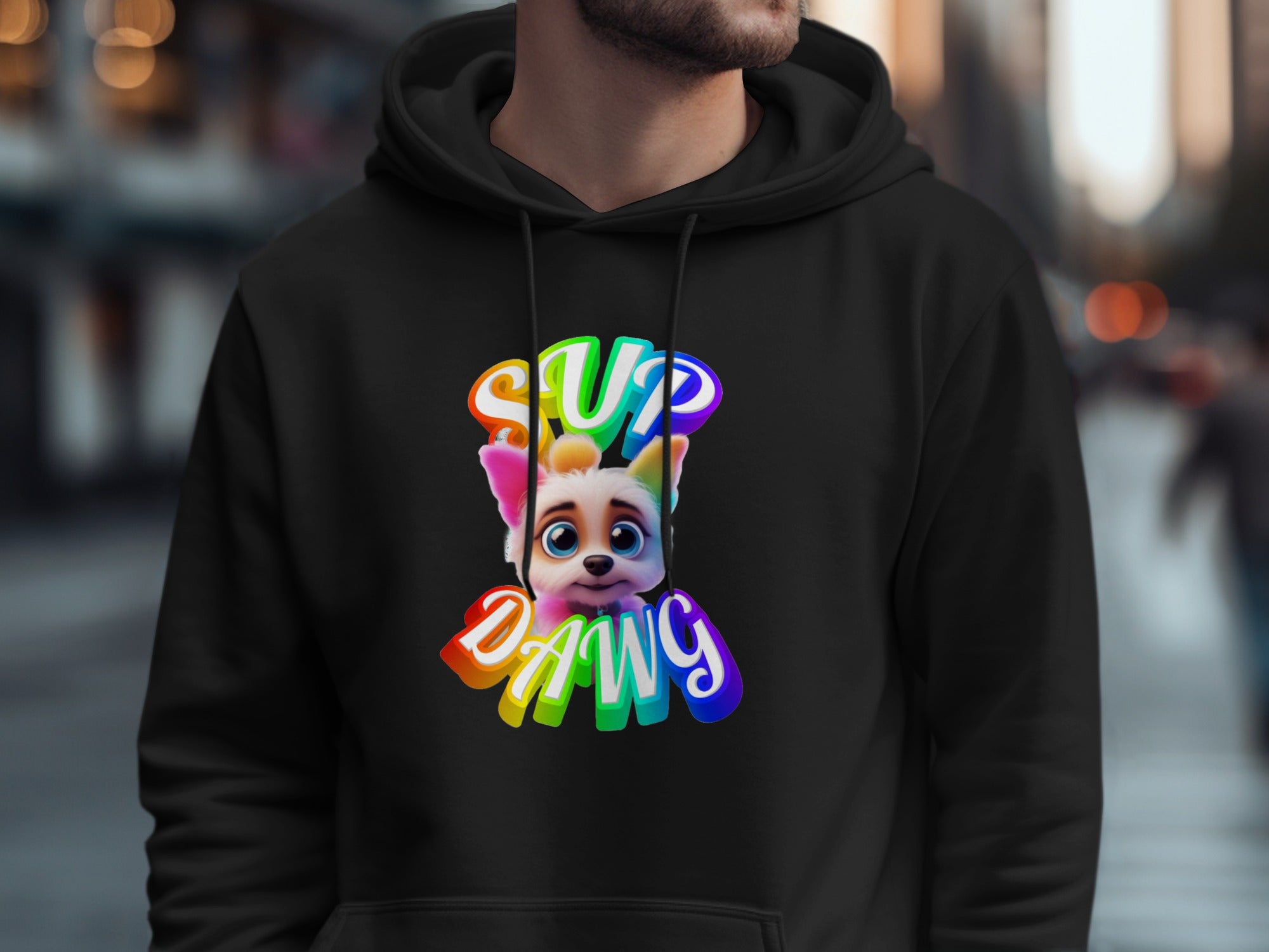 Sup Dawg Colorful Dog Graphic Hoodie product