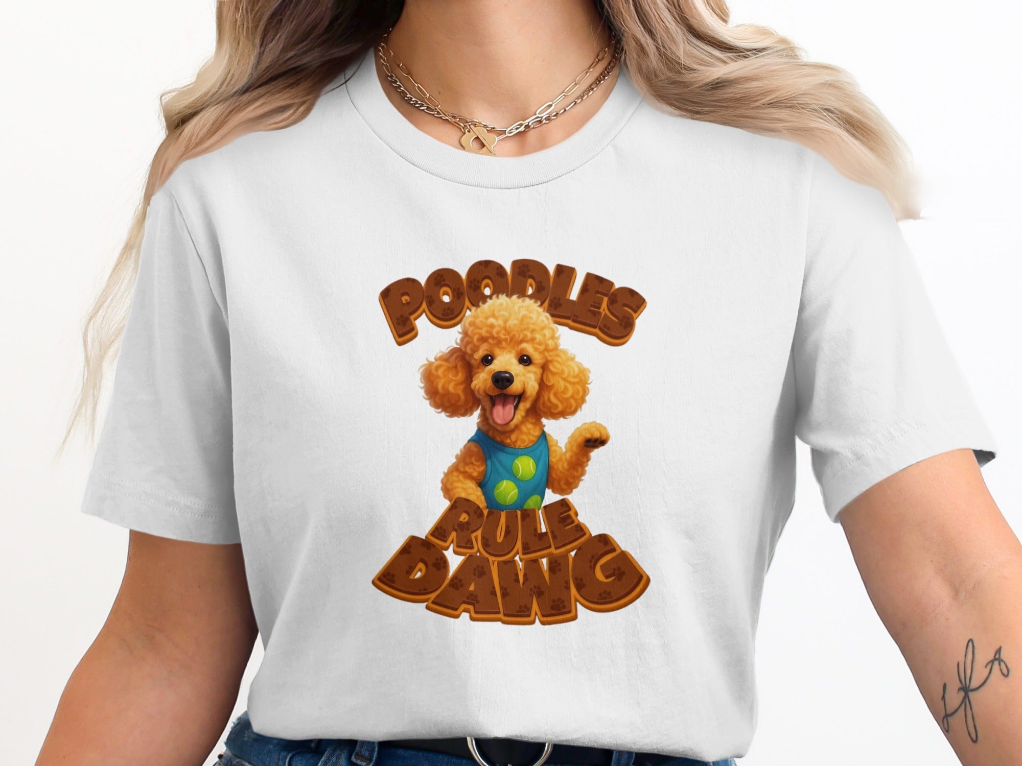 Poodles Rule Dawg Funny Graphic T-Shirt for Dog Lovers