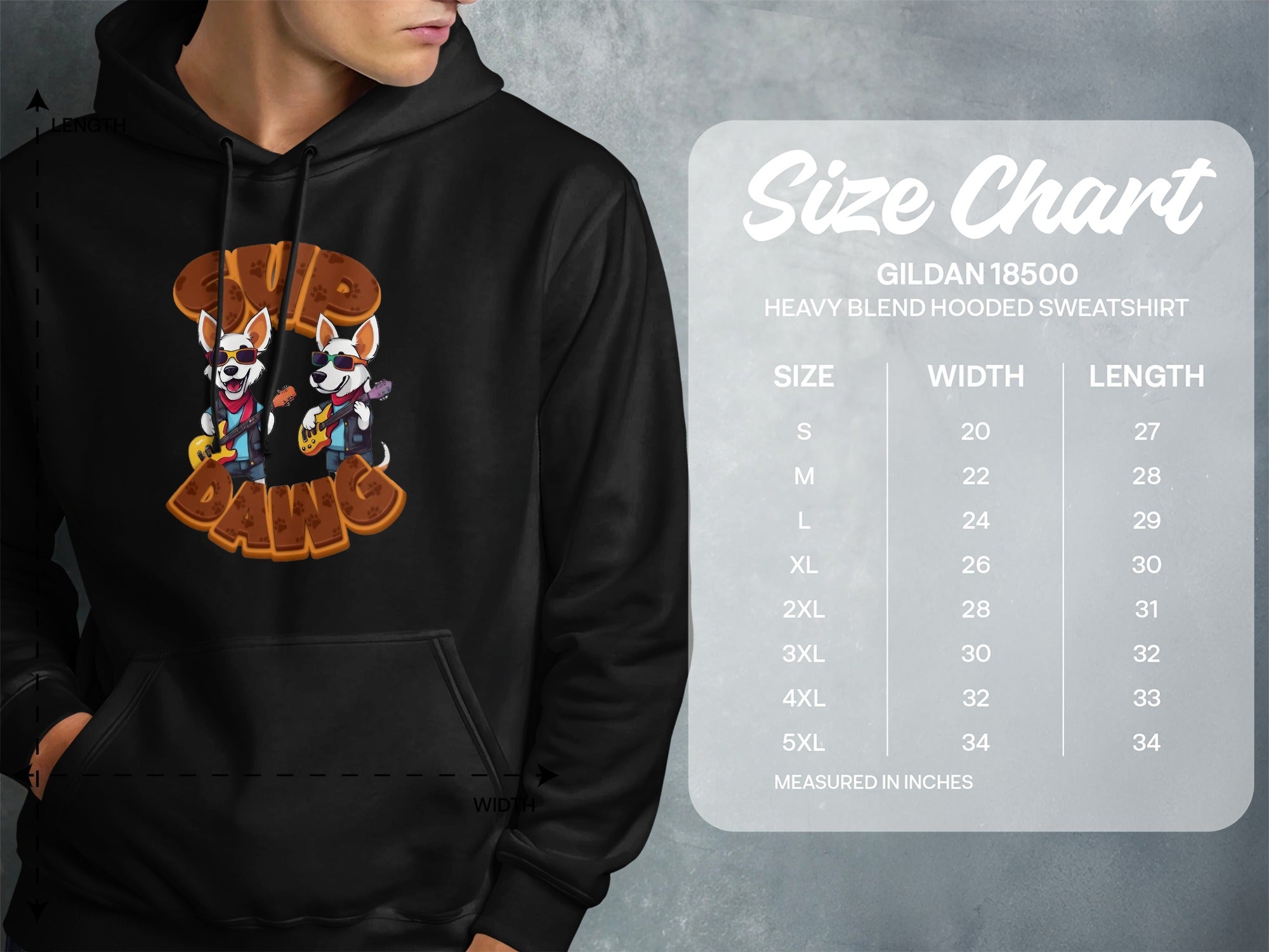 Cute Dancing Dogs Graphic Hooded Sweatshirt