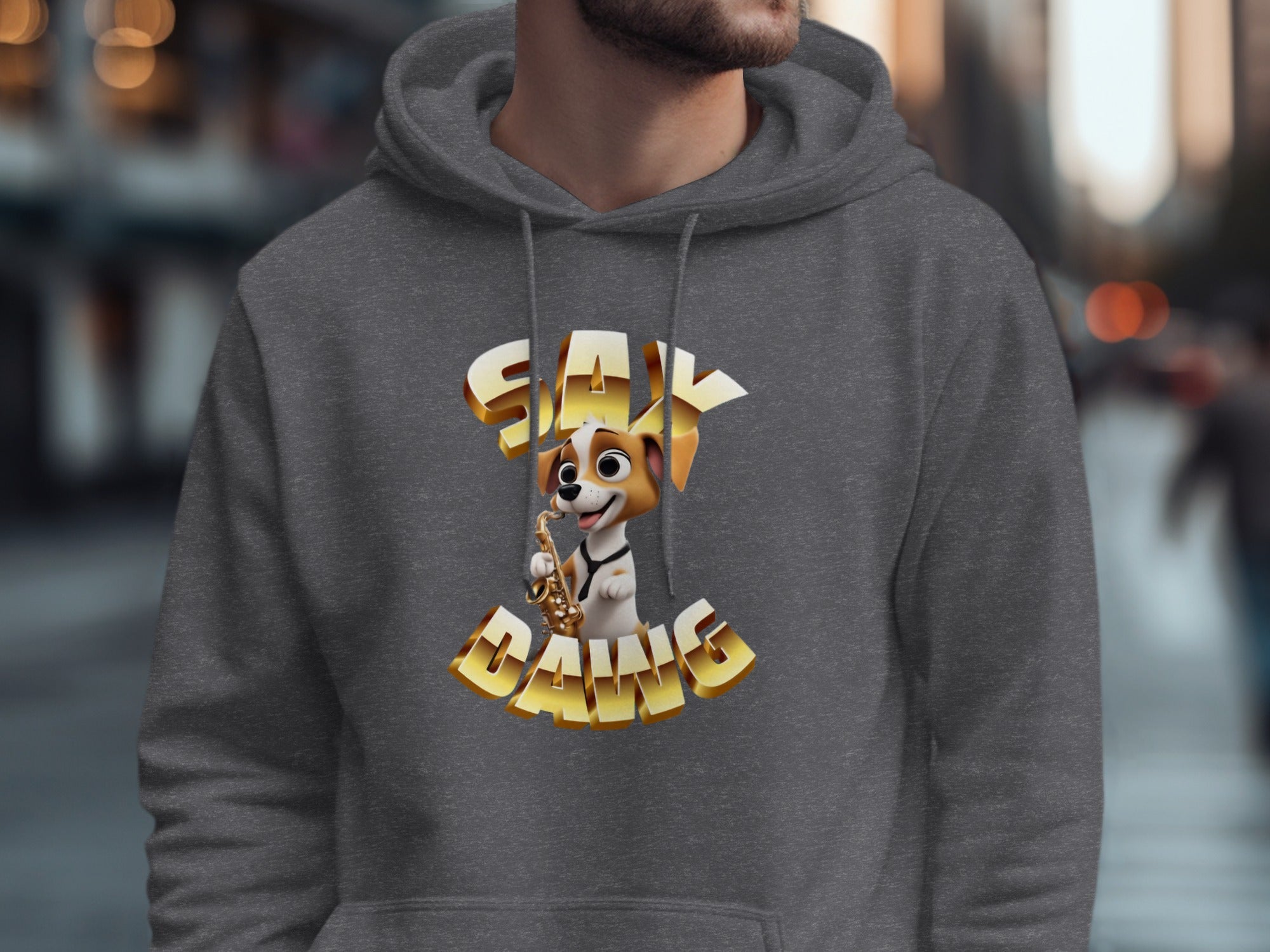 Say Gang Dog Graphic Printed Hoodie