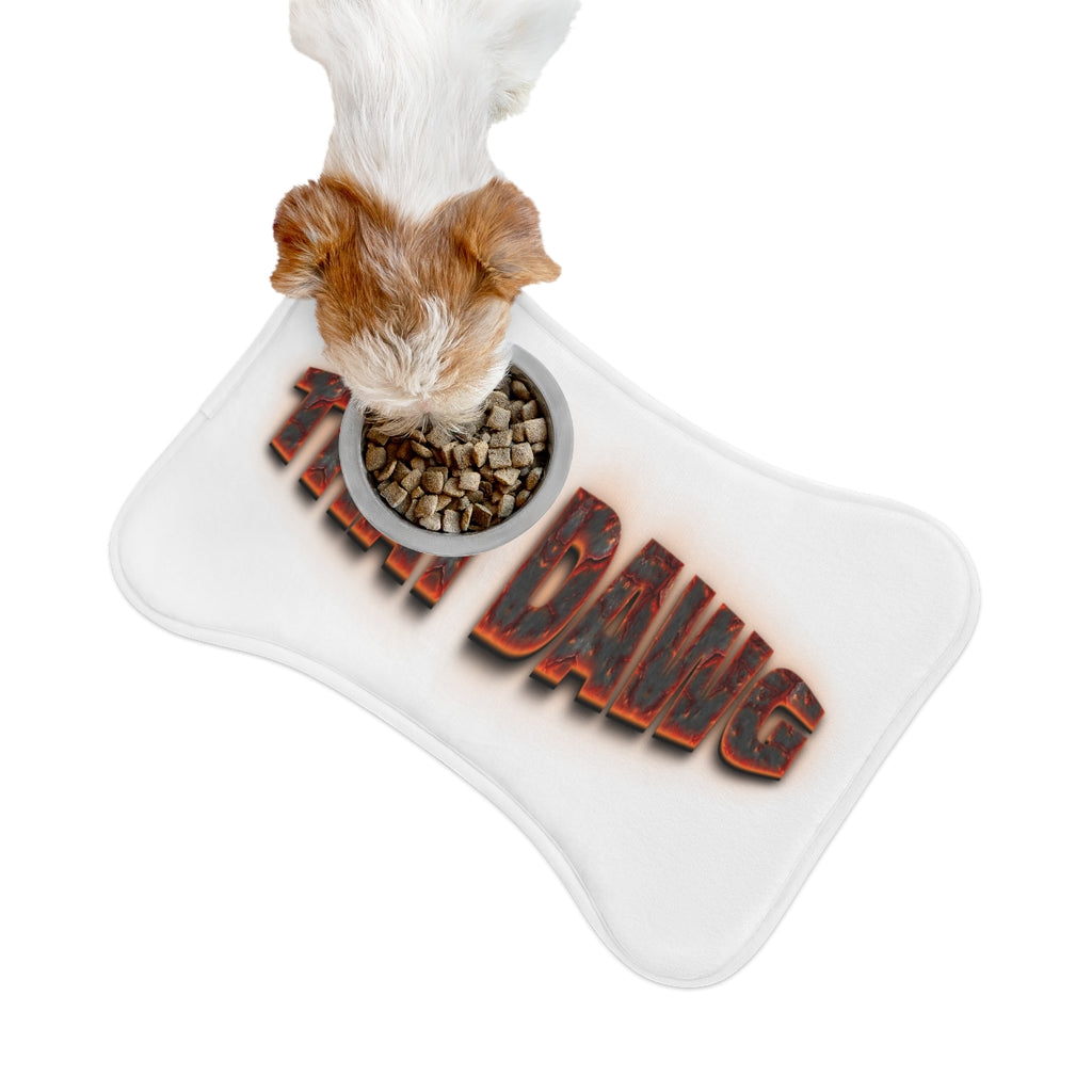 Padded Dog Food Mat with Fun TOM DAWG Design