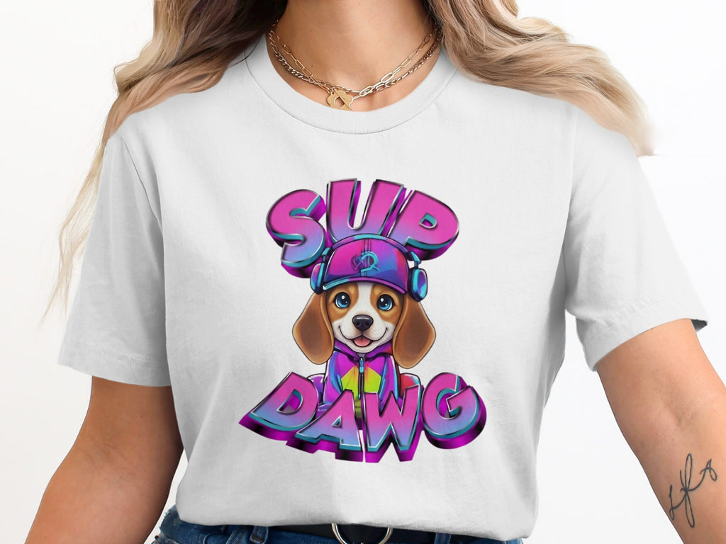 Sup Dawg Colorful Cartoon Dog Design Shirt product type