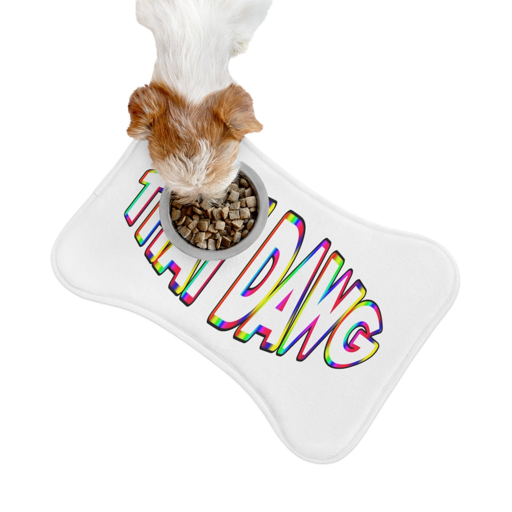Colorful Text Design THAT DAWG Pet Bowl Mat