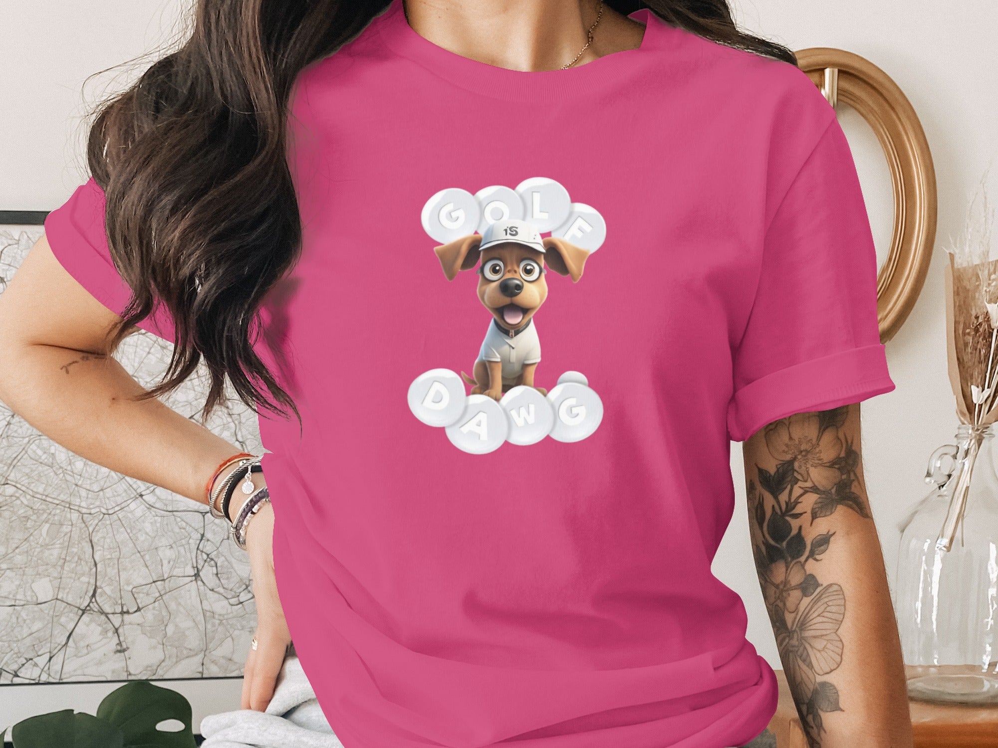 Golf Dawg Graphic T-Shirt Fun Dog Lover Apparel