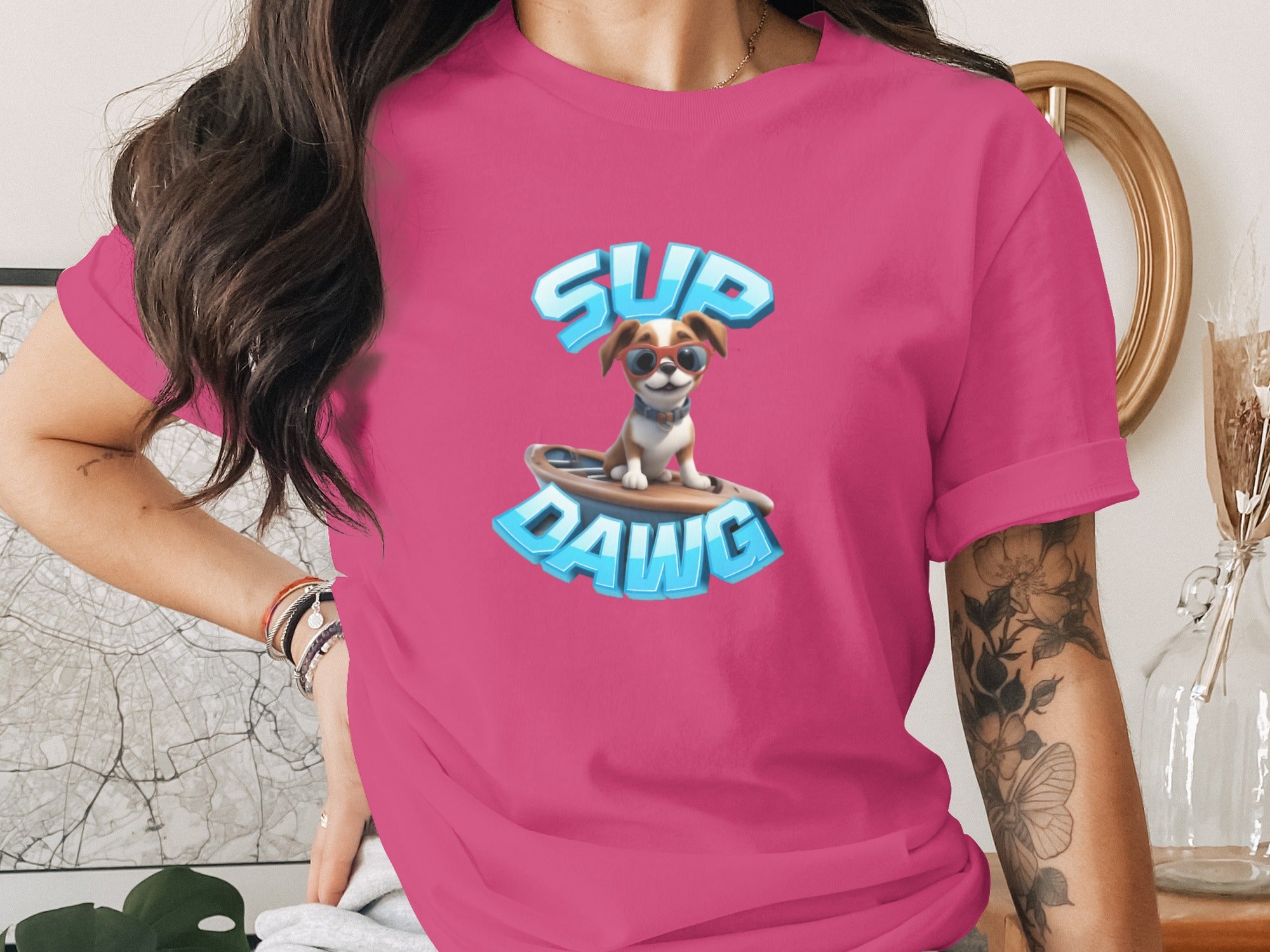 Sup Dawg Graphic Tee featuring Adorable Dog Design