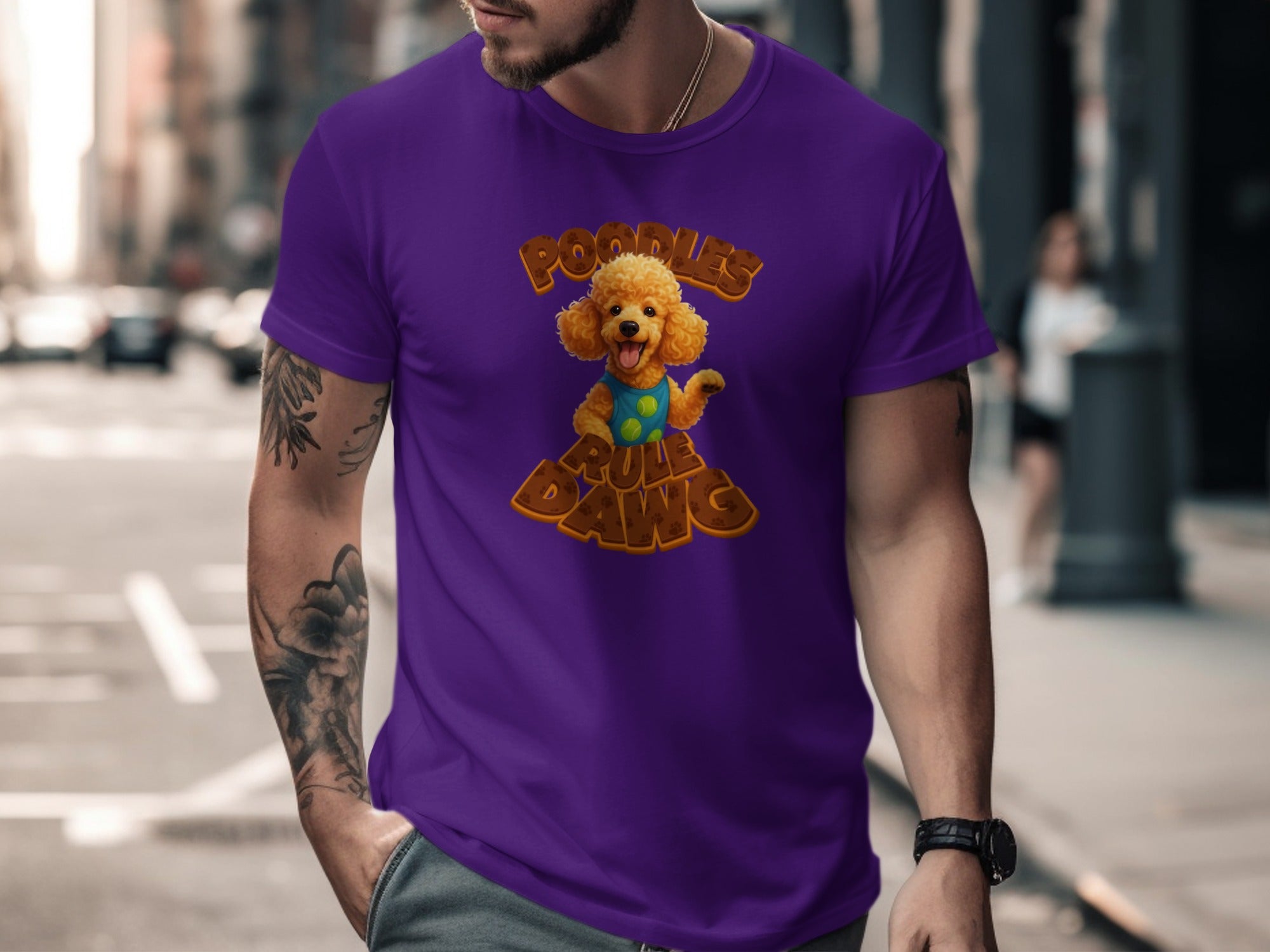 Poodles Rule Dawg Purple Graphic Shirt Product
