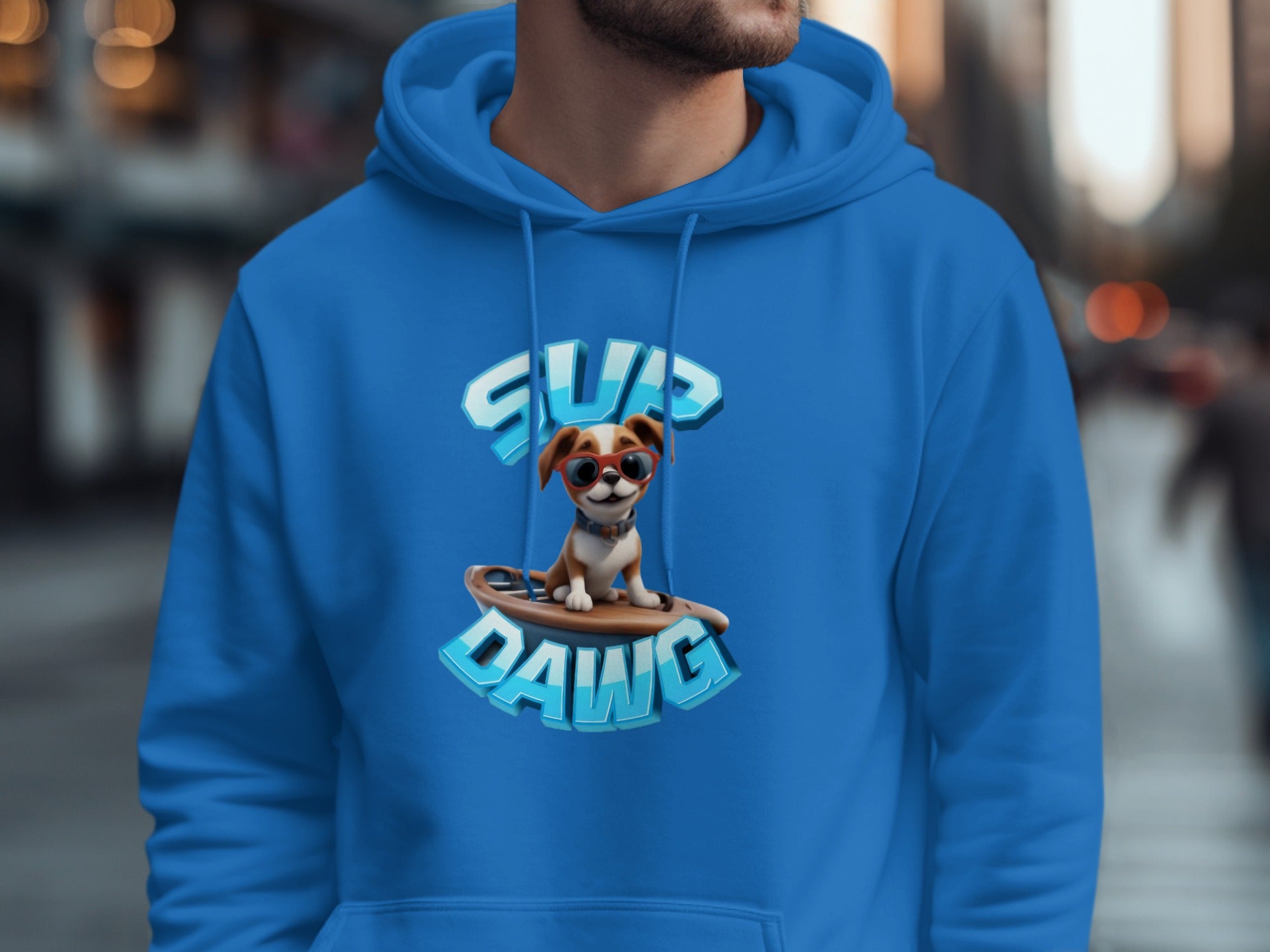 Sup Dawg Graphic Hoodie with Cute Dog Illustration