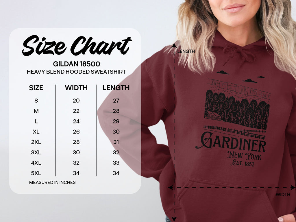 Vintage Gardiner New York Est 1853 Hoodie Sweatshirt