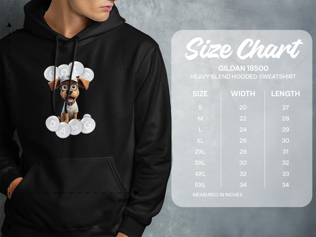 Cute Dog Print Gildan Heavy Blend Hooded Sweatshirt