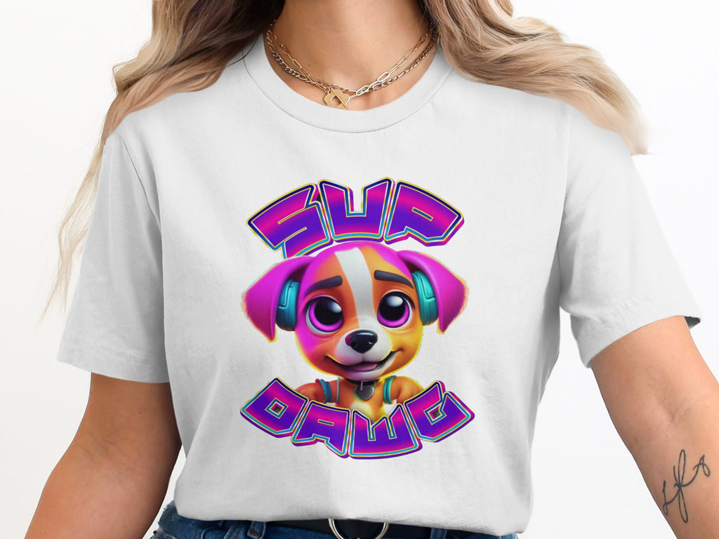 Sup Dawg Cute Colorful Puppy Graphic T-Shirt product