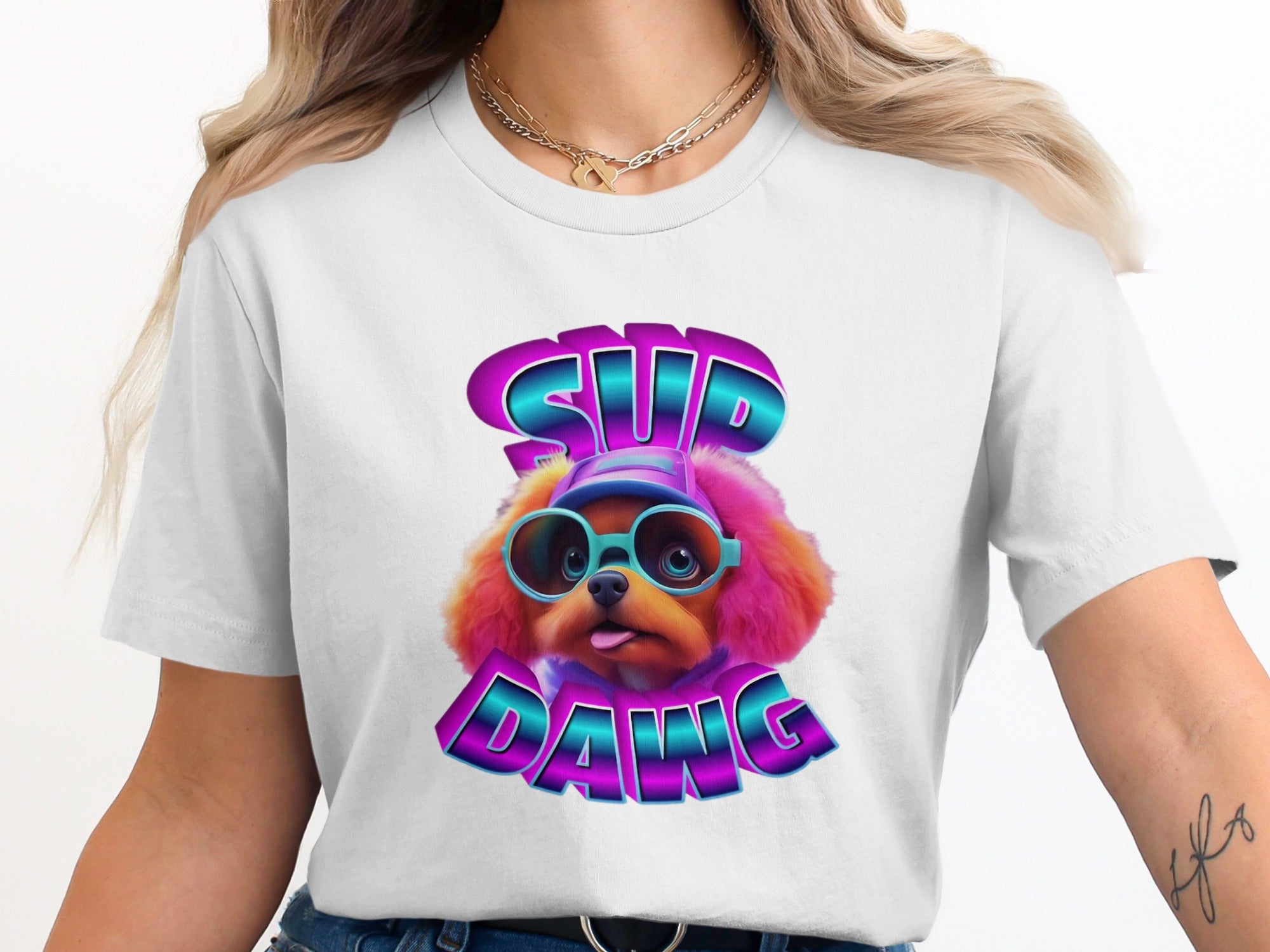 Sup Dawg Cute Sunglasses Dog Graphic T-shirt Product