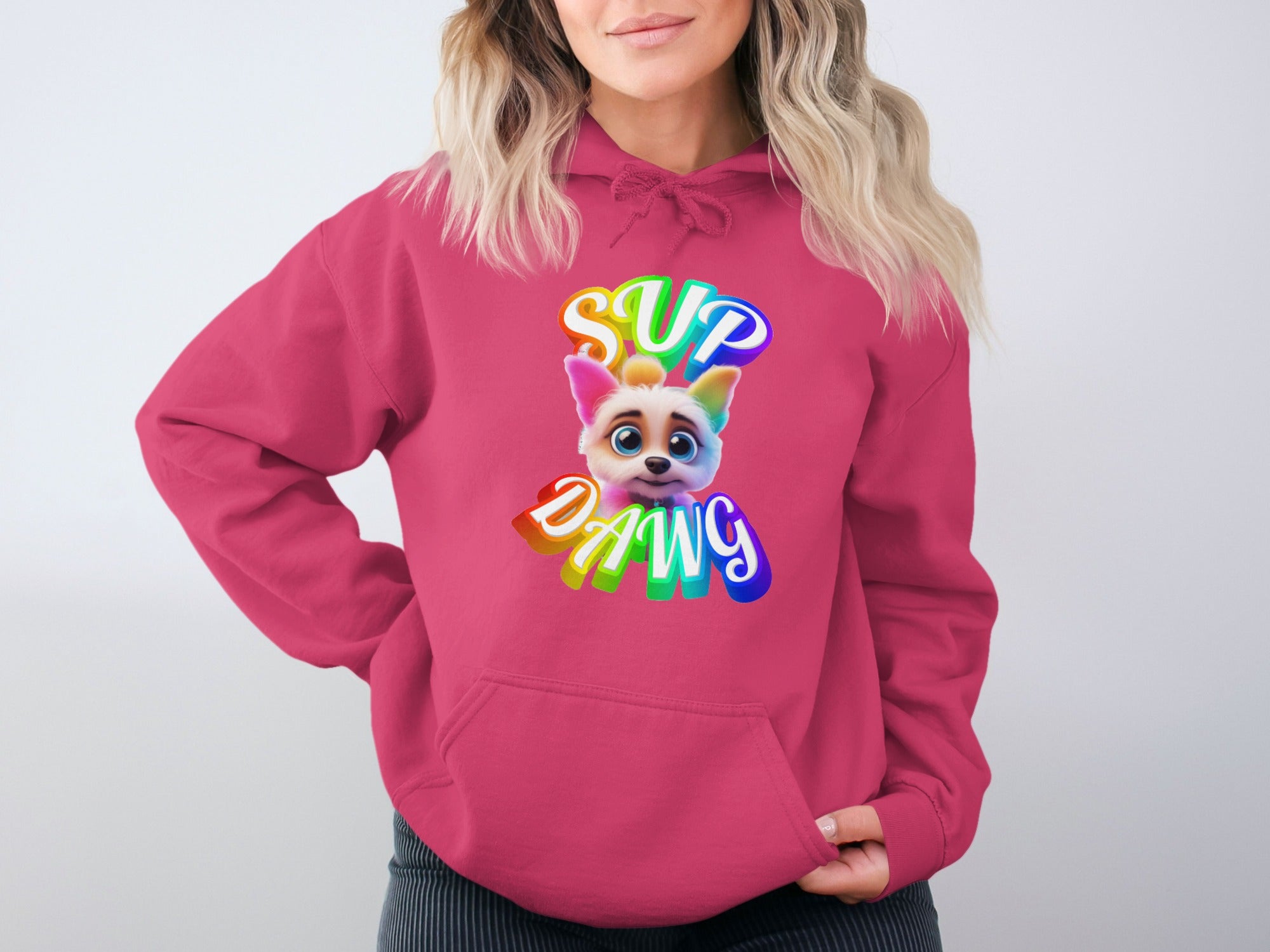 Colorful Sup Dawg Graphic Hoodie product type