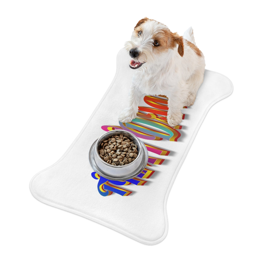 Personalized Dog Food Mat with Colorful Design