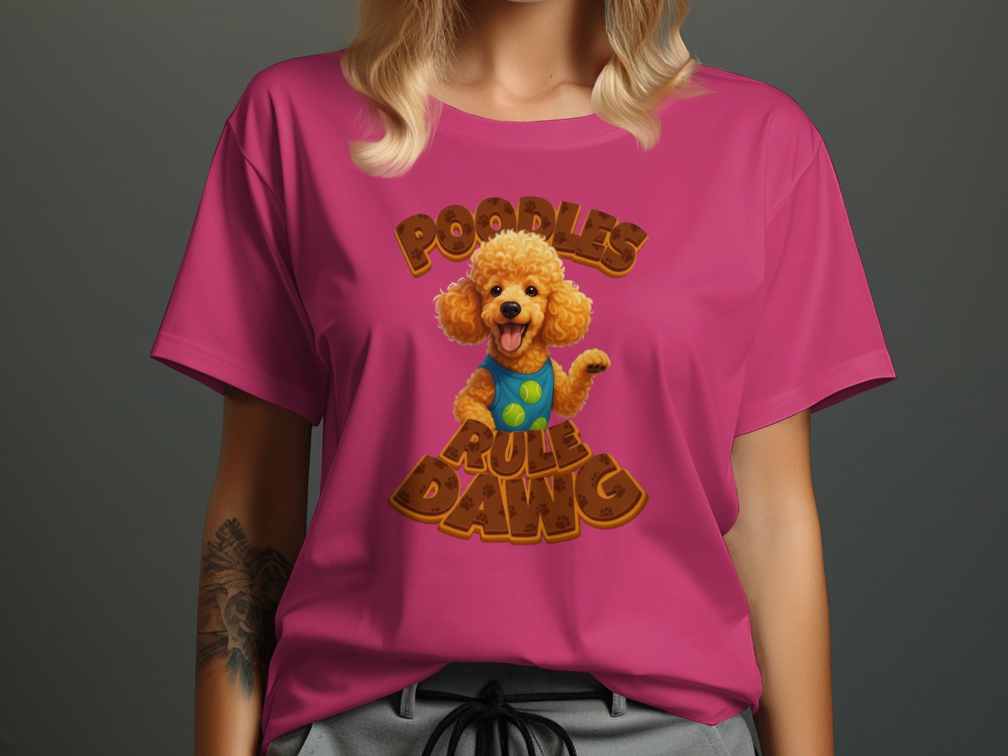Poodles Rule Dawg Graphic Tee for Dog Lovers