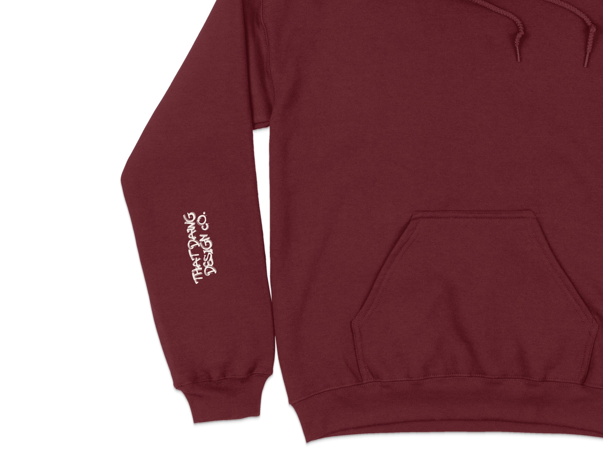 Burgundy Hoodie with Cozy Pocket and Stylish Sleeve Design