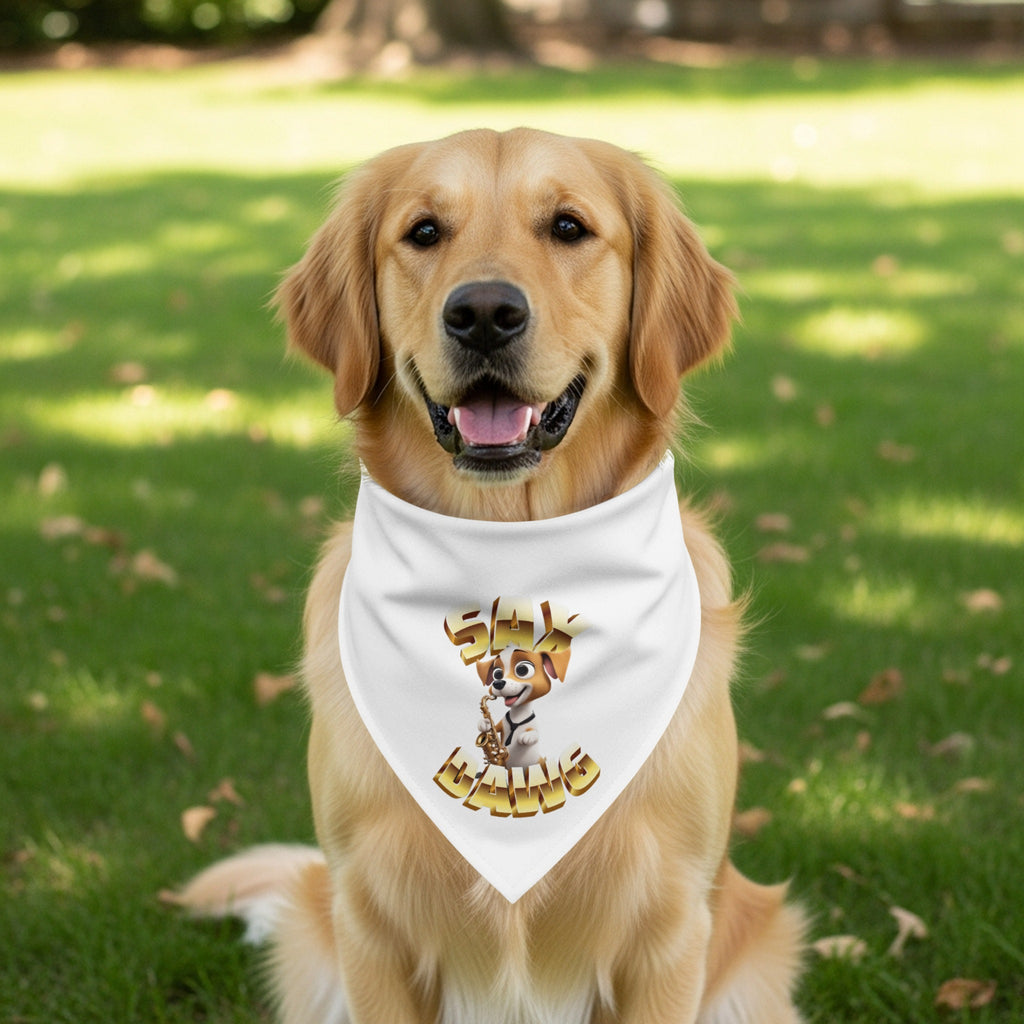 Stylish Dog with Fun 'Stay Paw-sitive' Bandana product type
