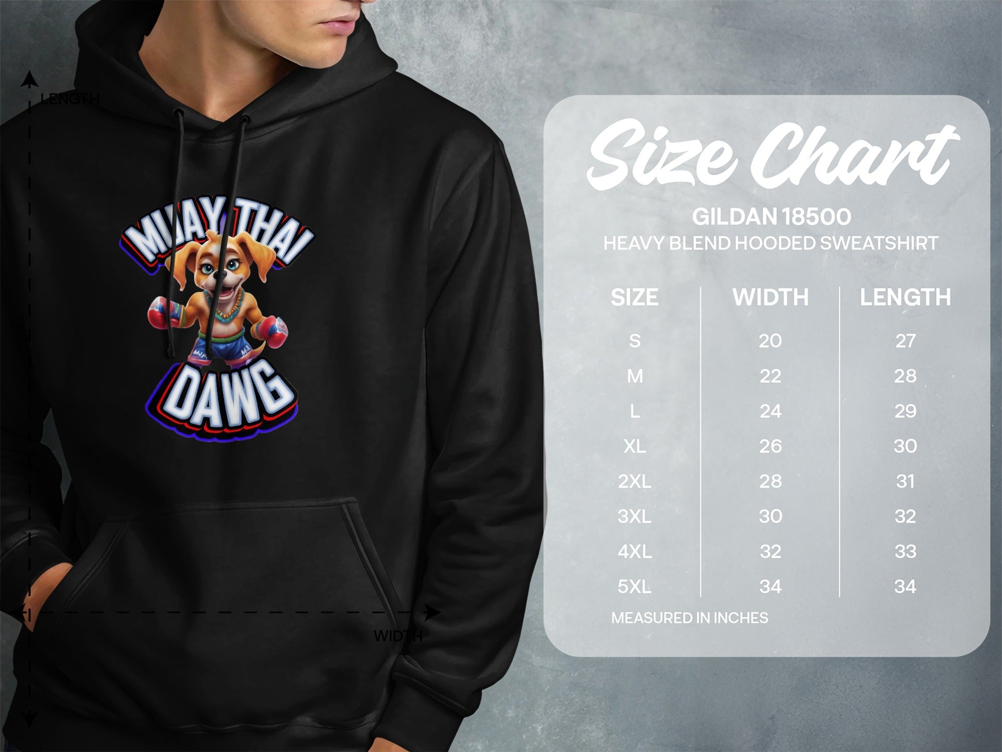Muay Thai Dawg Heavy Blend Hooded Sweatshirt