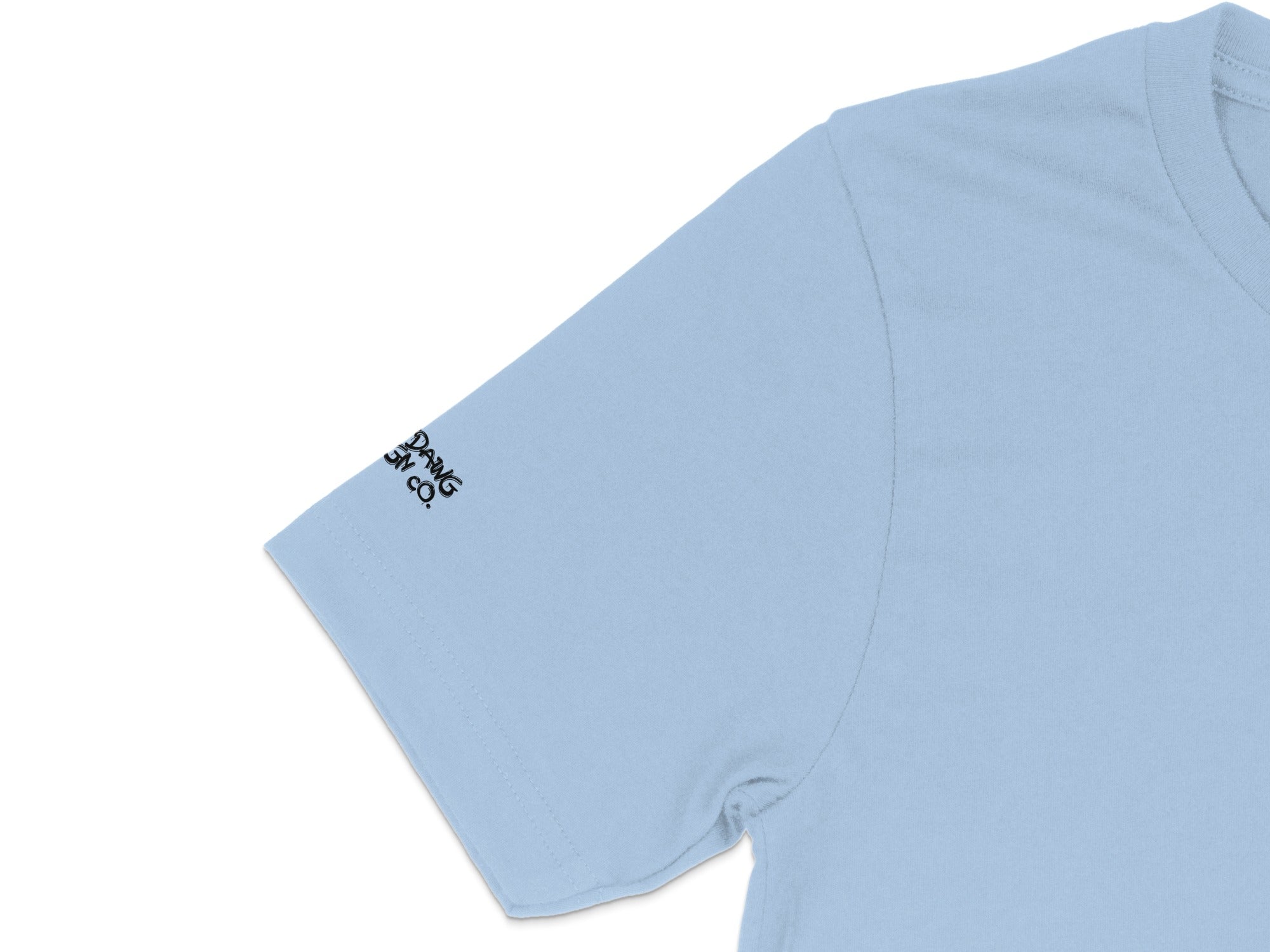 Stylish Light Blue T-Shirt with Subtle Sleeve Design