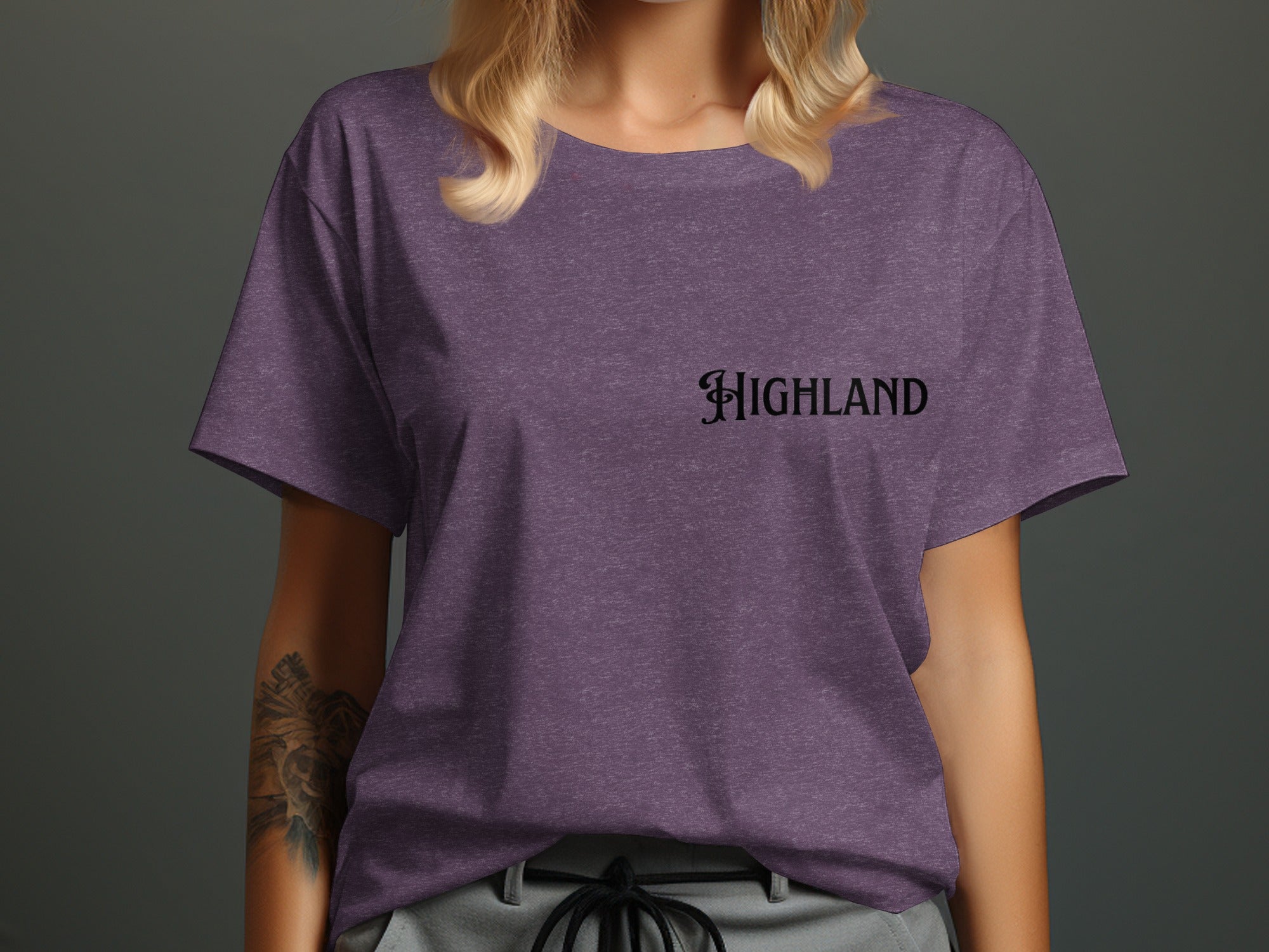 Highland Purple Graphic T-shirt Casual Wear Product