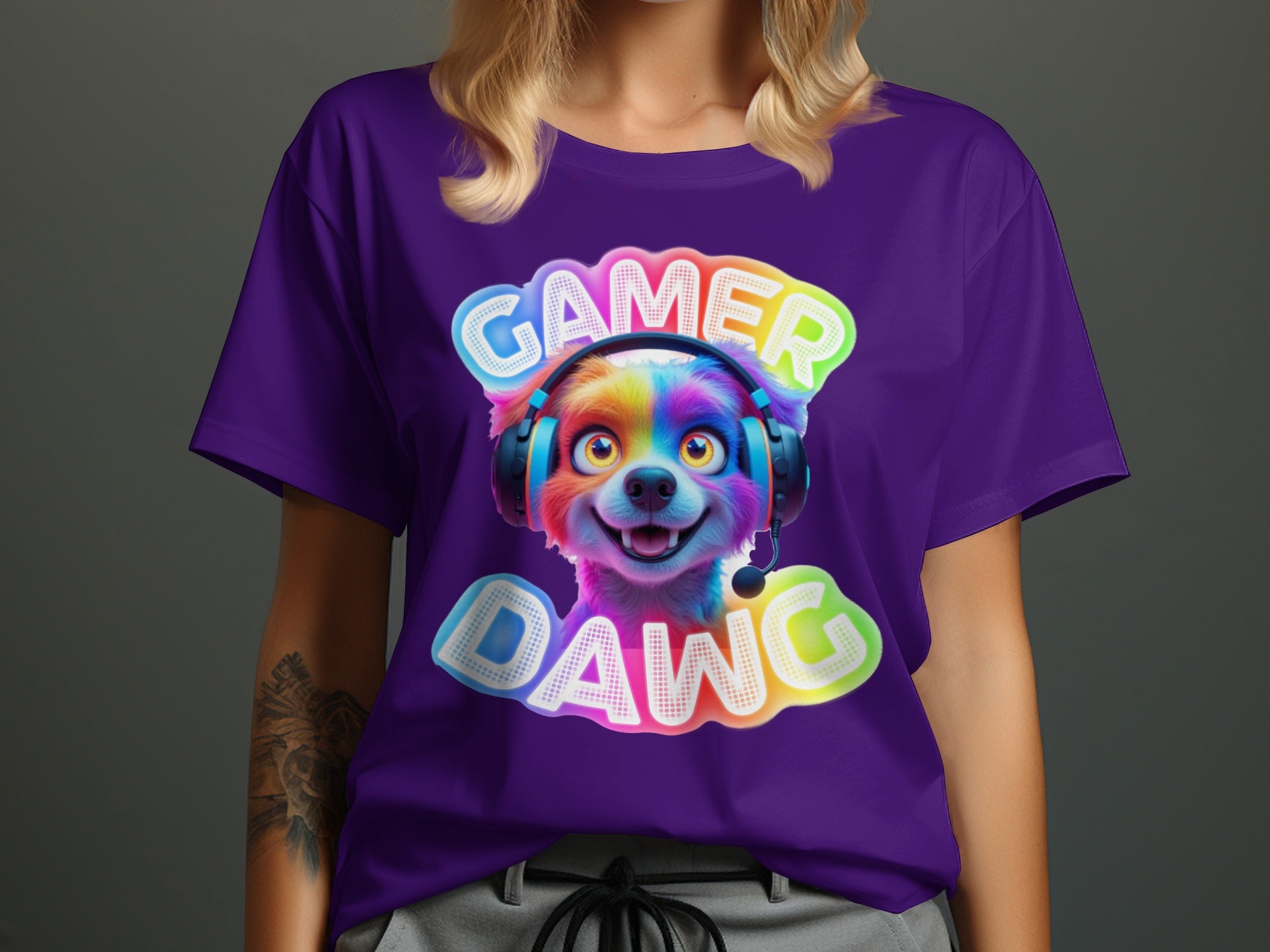 Gamer Dawg Colorful Graphic Short Sleeve Shirt product