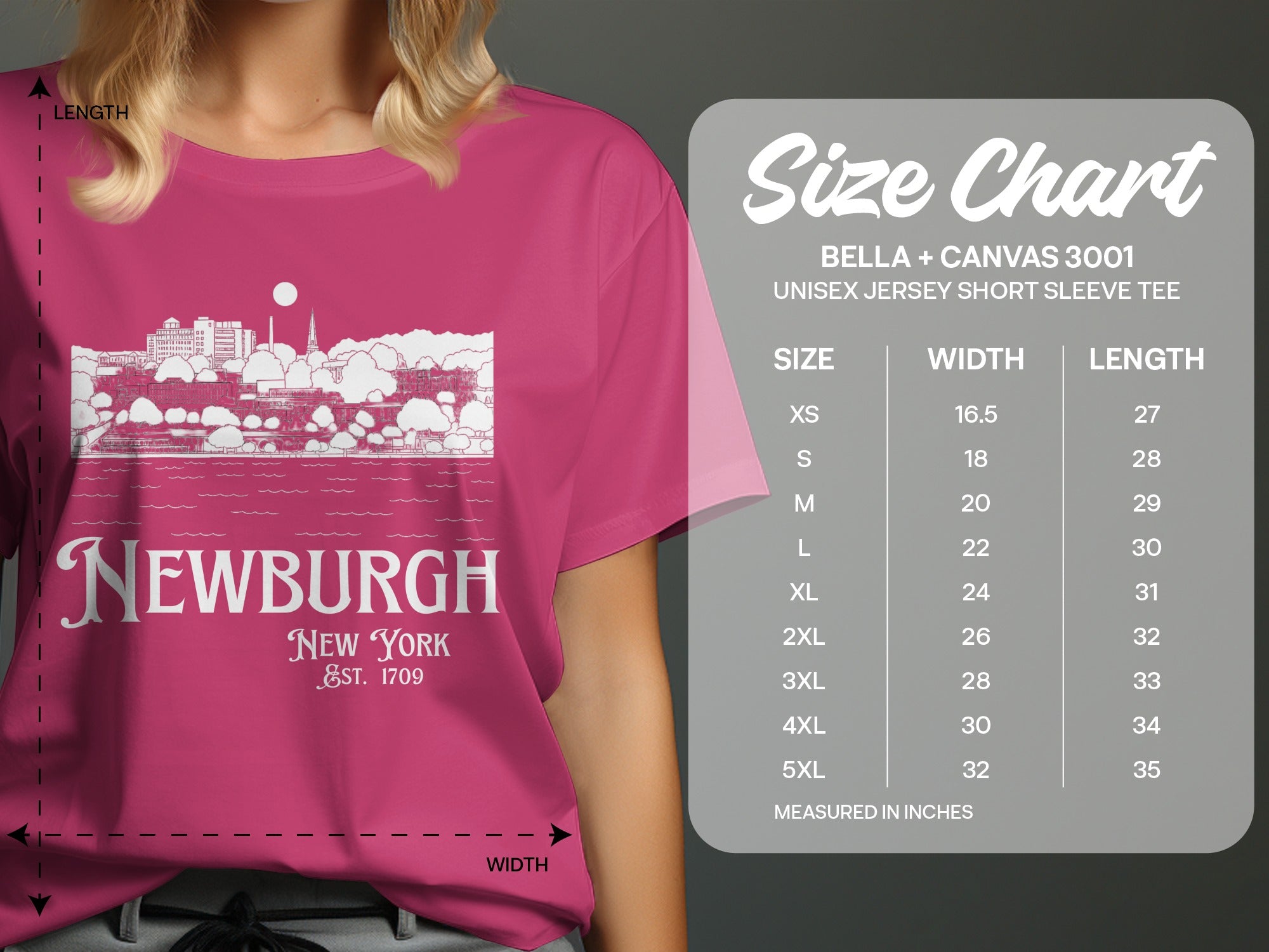 Newburgh New York EST 1709 Unisex Jersey Short Sleeve Tee