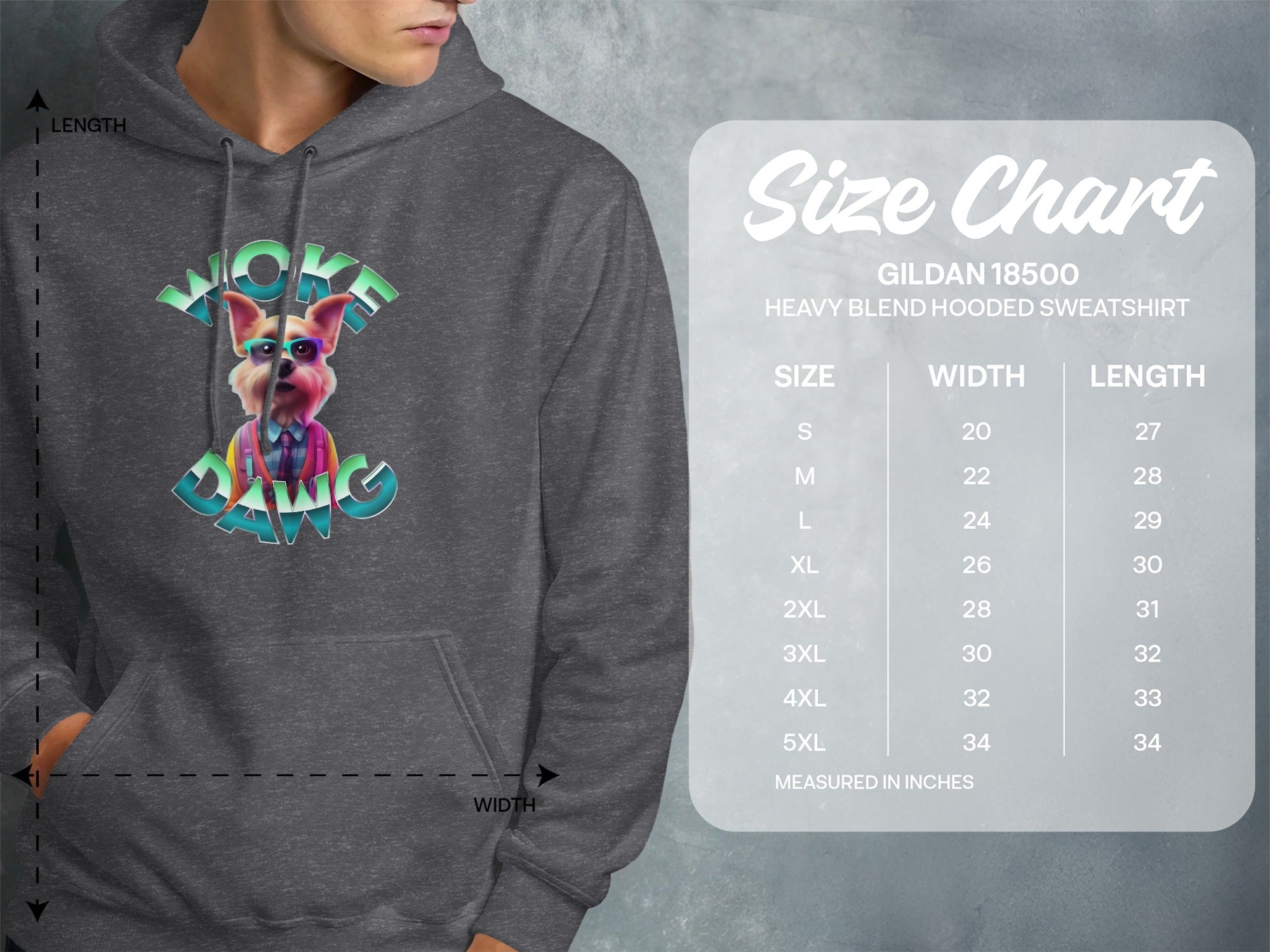 Woke Dawg Graphic Grey Hooded Sweatshirt Product