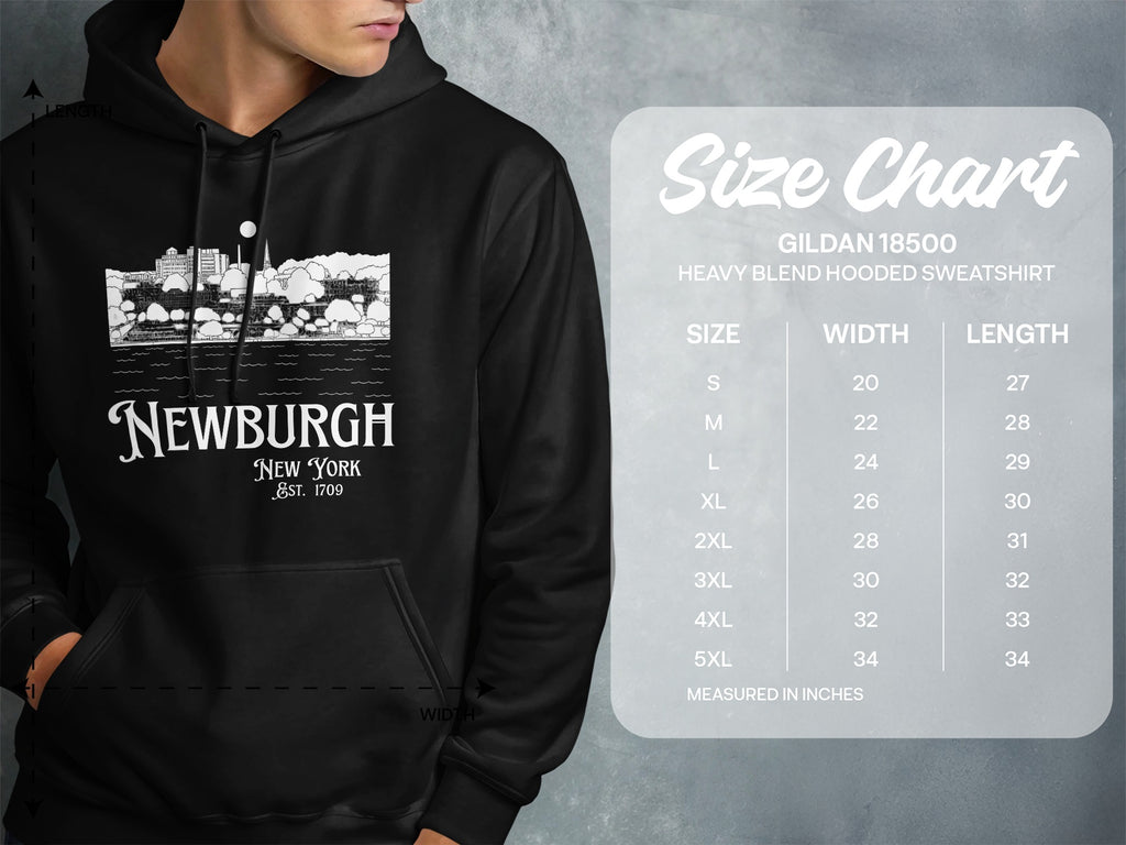 Newburgh New York Est 1709 Graphic Hooded Sweatshirt