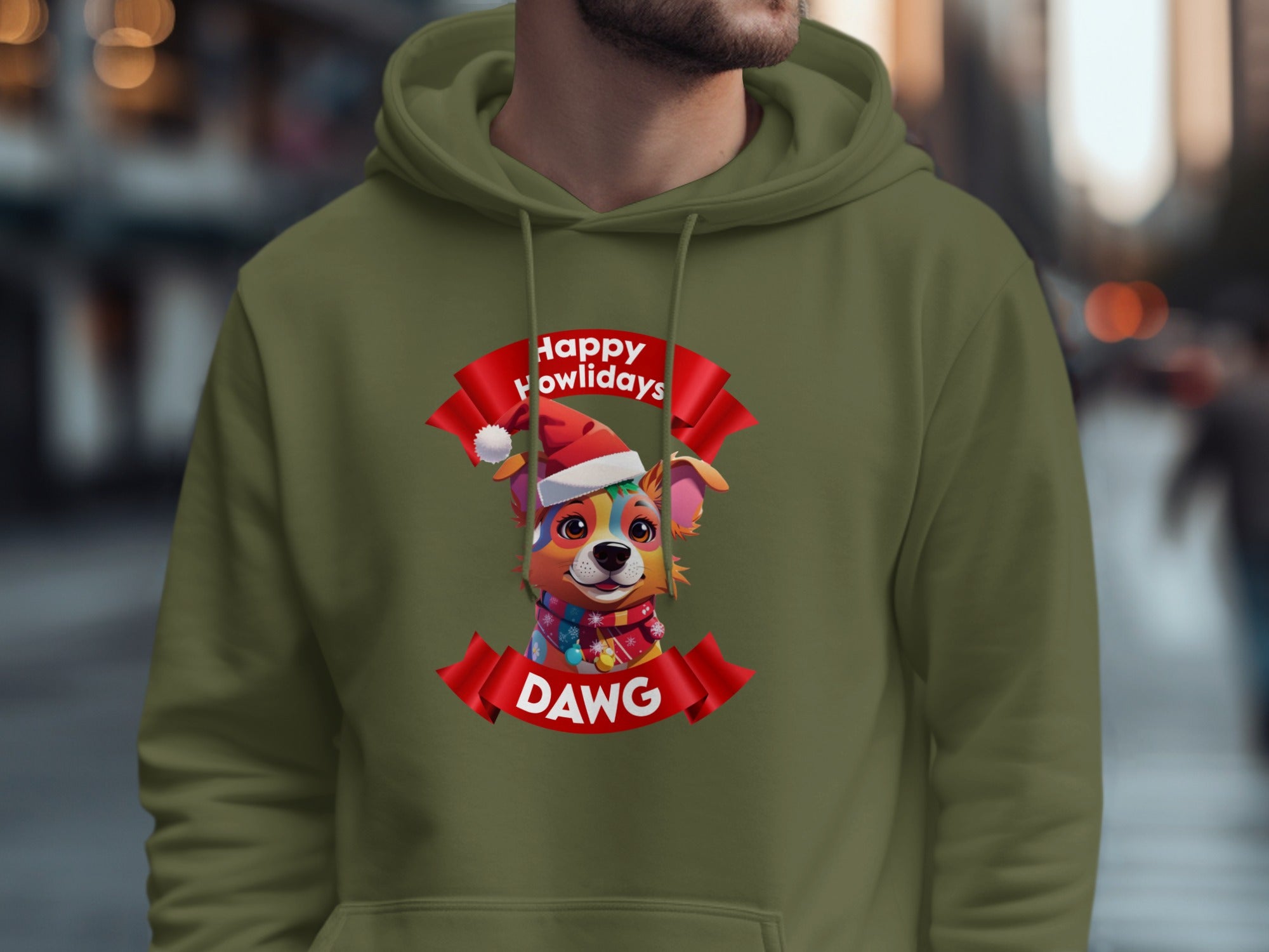 Happy Howlidays Dawg Festive Holiday Hoodie